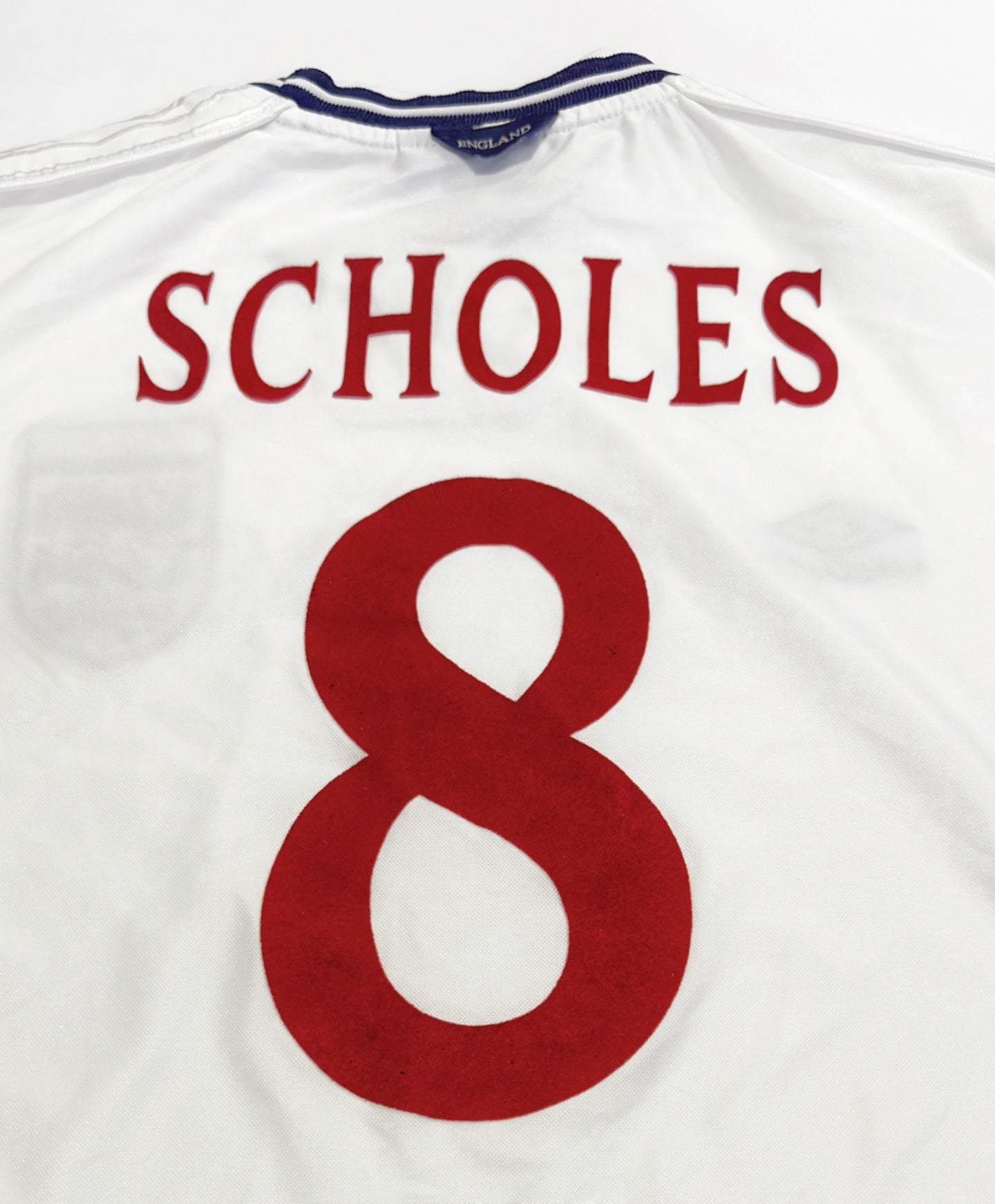 2000/01 England #8 SCHOLES Home Jersey (M)