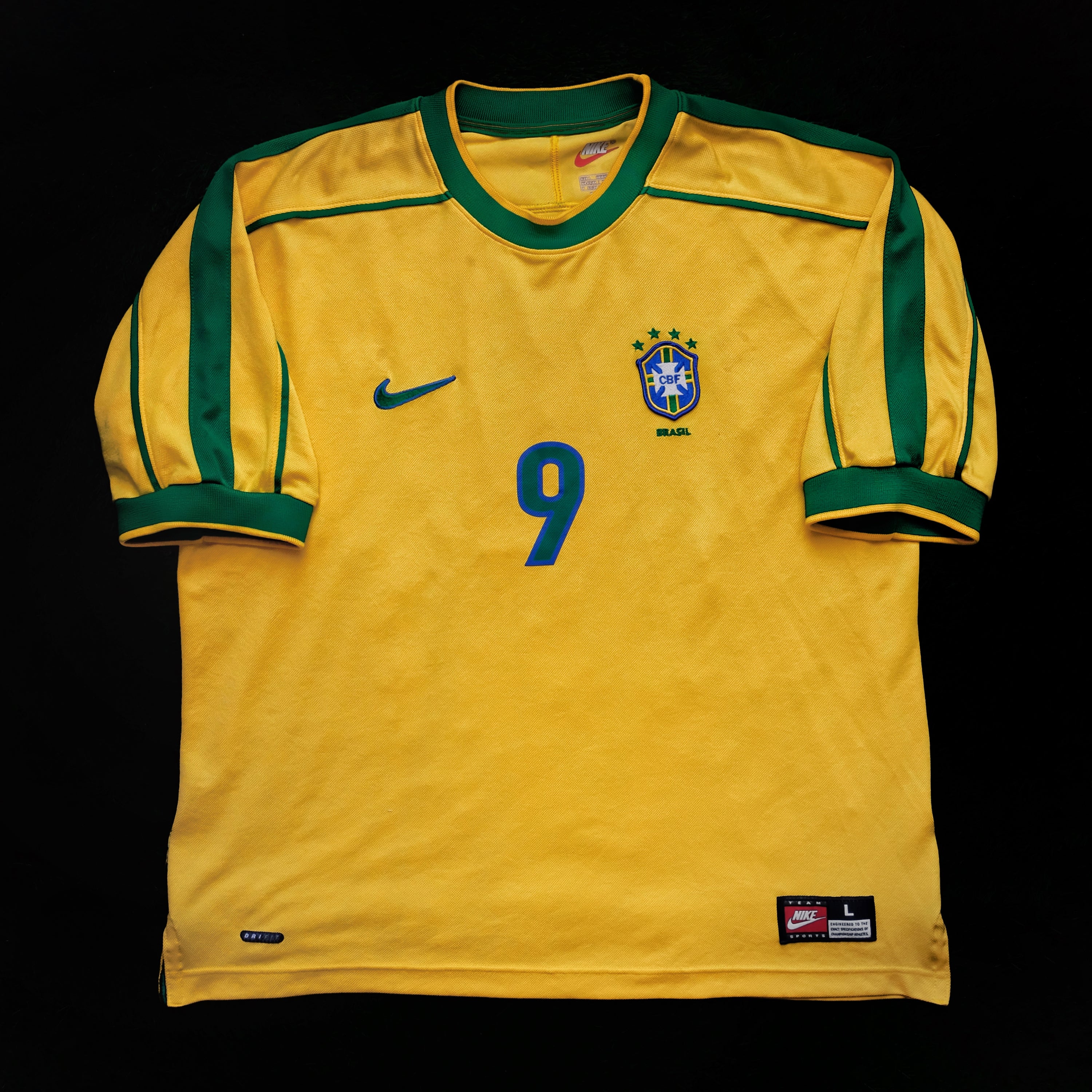 1998/00 Brazil #9 RONALDO Home Jersey (L)