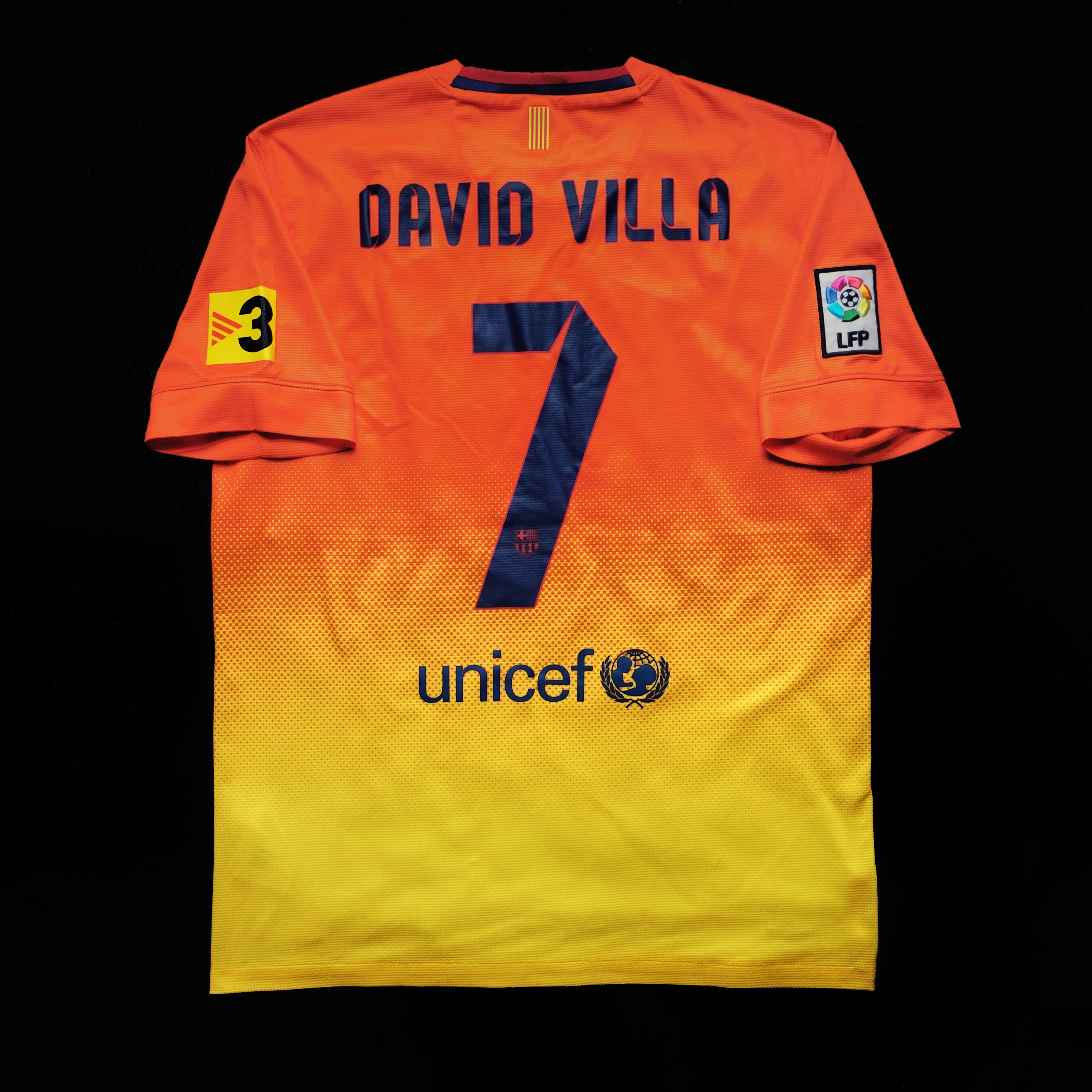 2012/13 Barcelona #7 DAVID VILLA Away Jersey (M) – Double Kick