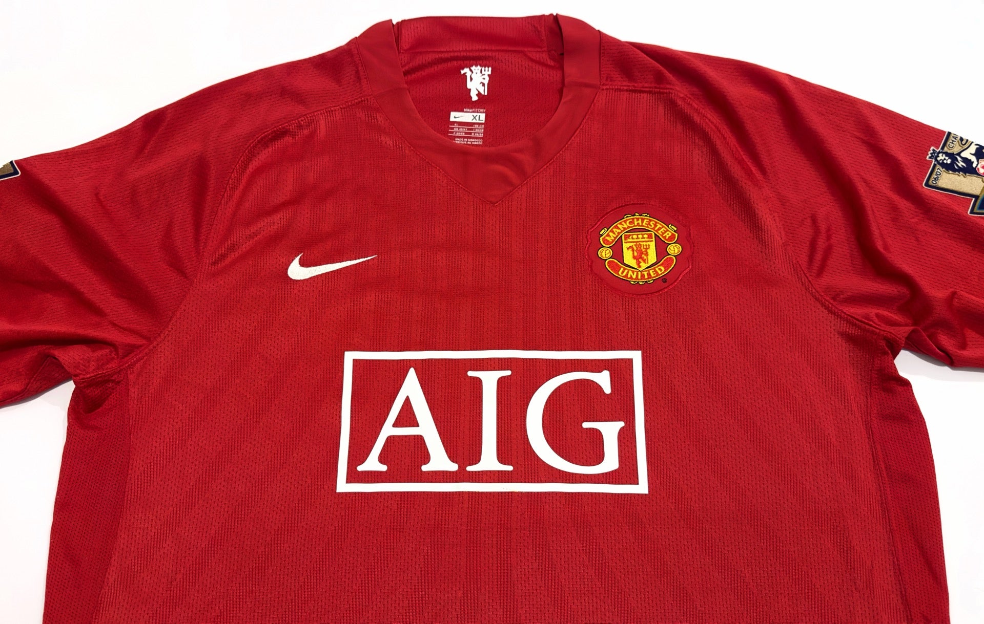2007/08 Man Utd #4 HARGREAVES Home Jersey (XL) L/S