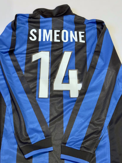 1998/99 Inter Milan #14 SIMEONE Home Jersey (XL) L/S