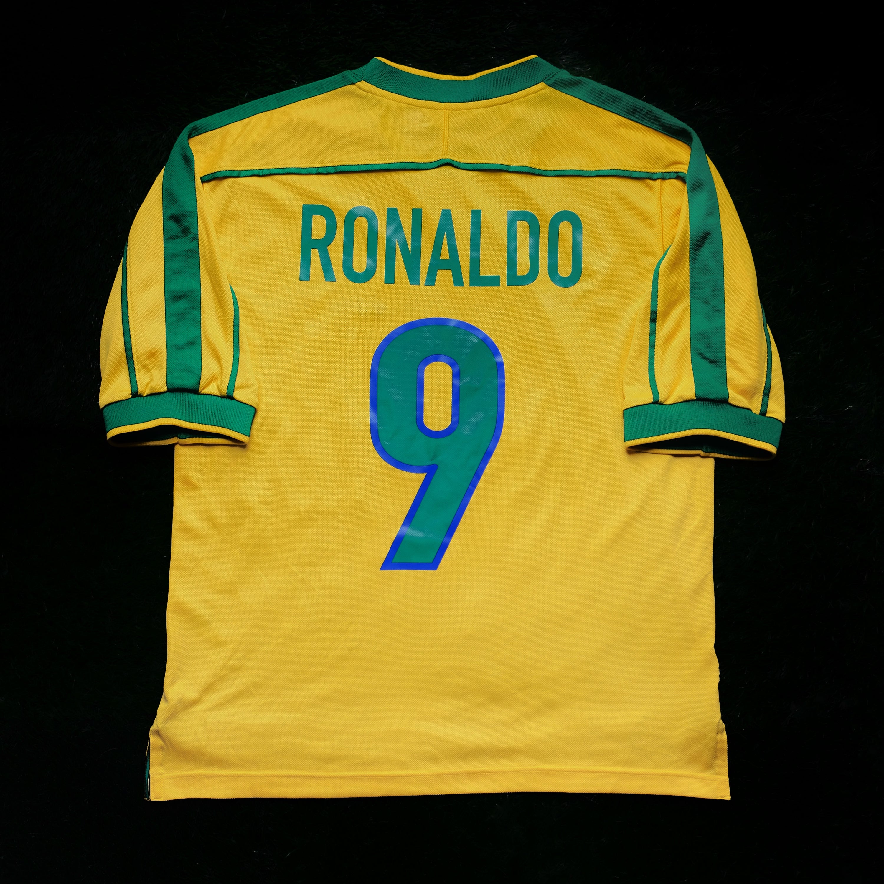 1998/99 Brazil #9 RONALDO Home Jersey (M)