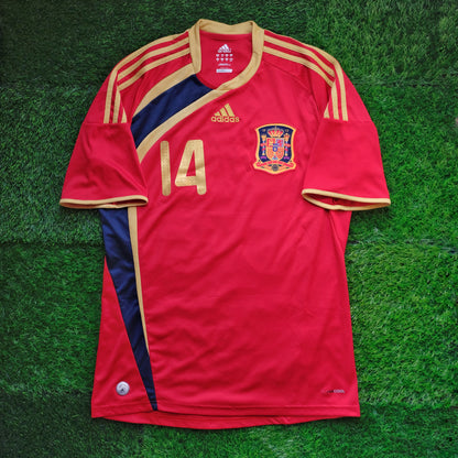 2009 Spain #14 ALONSO Home Jersey (M)