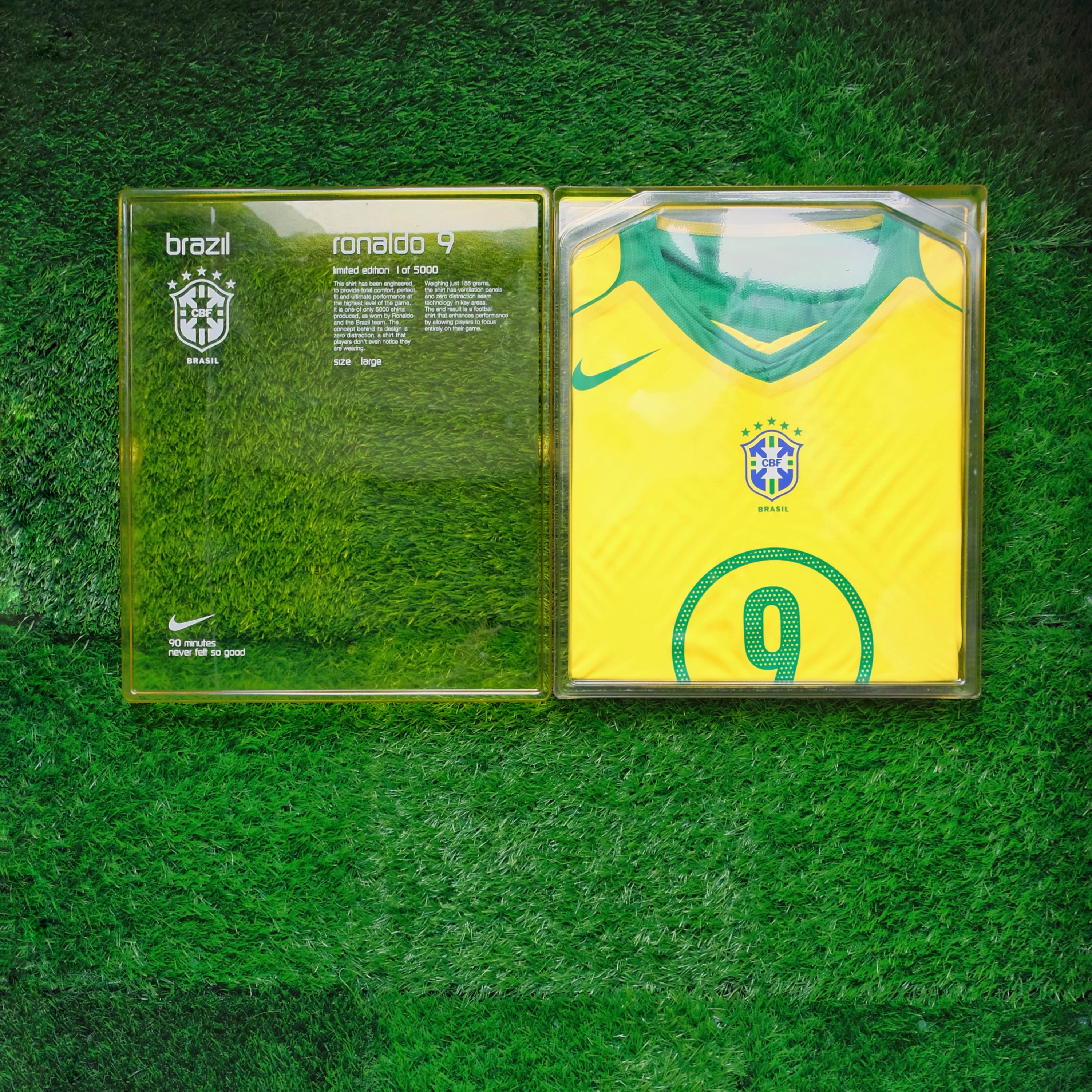 2004 Brazil #9 RONALDO Home Jersey Nike Total 90 Boxset (L)