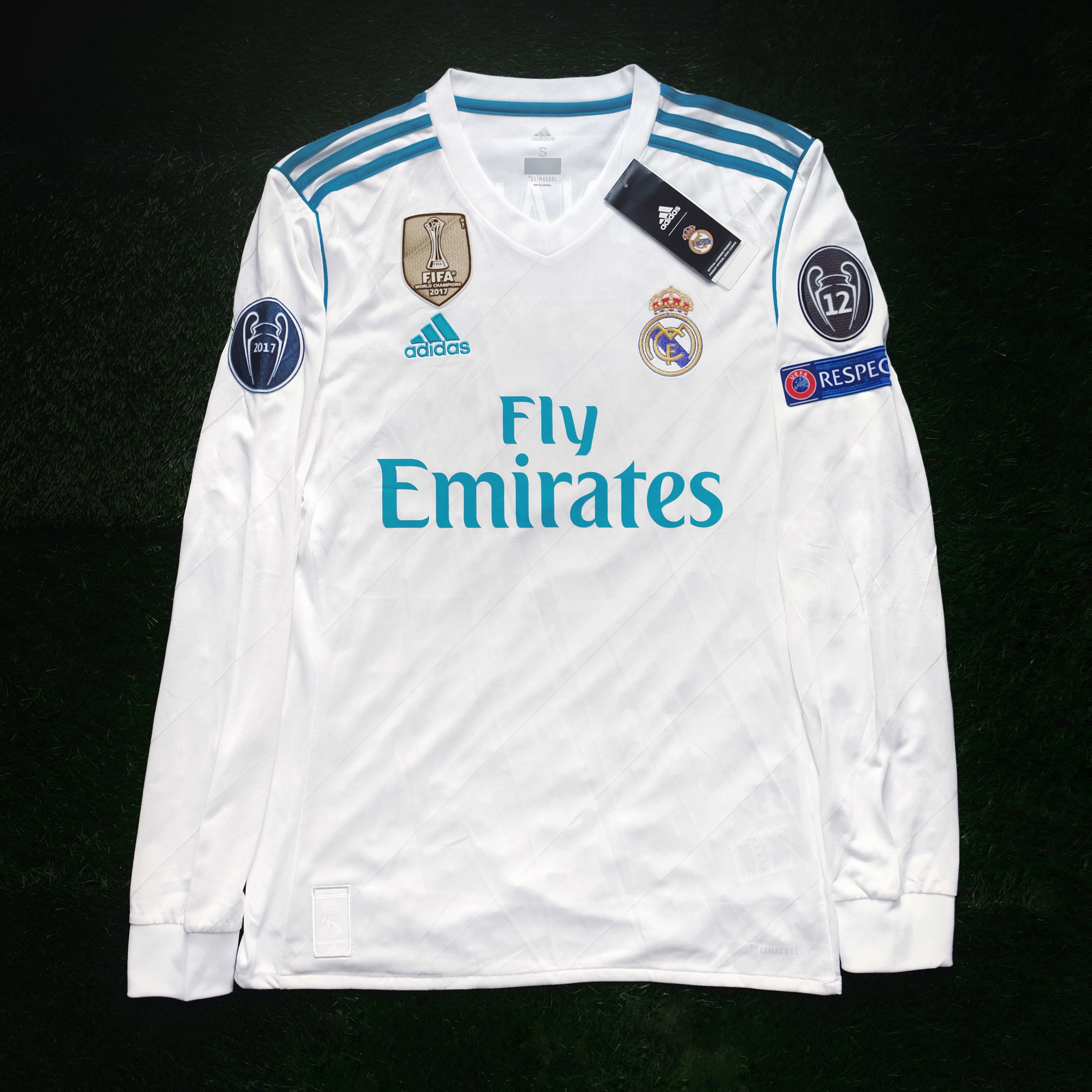 2017/18 Real Madrid #7 RONALDO Home Jersey (S) L/S – Double Kick