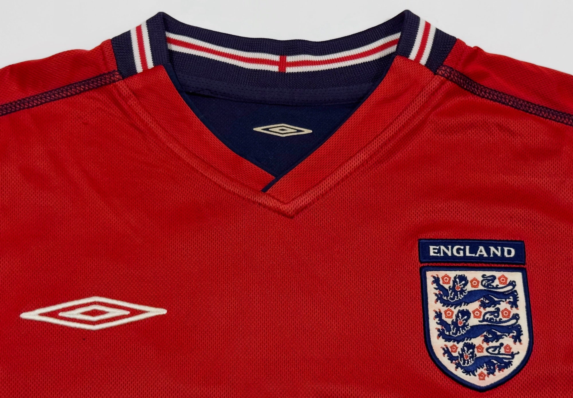 2002/04 England #7 BECKHAM Away Jersey (M) L/S