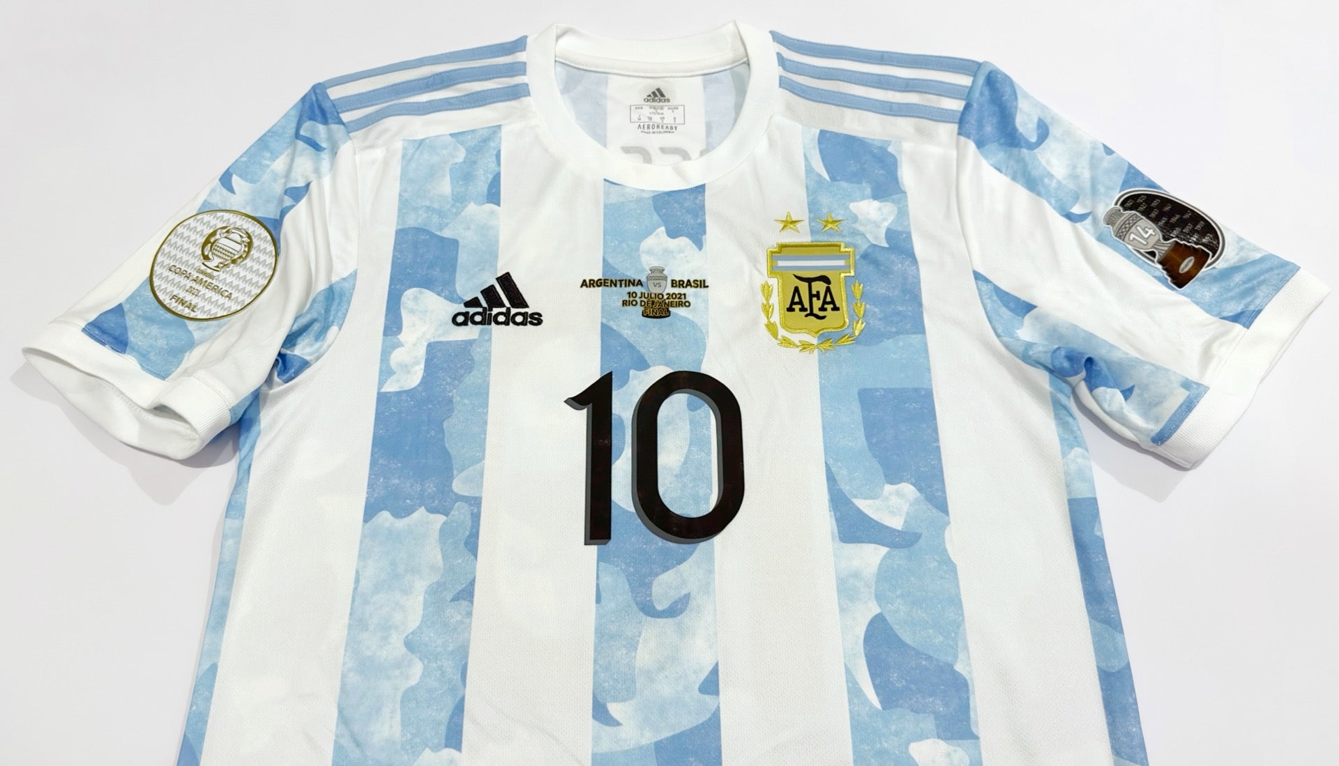 Lionel Messi Argentina Copa 2024 America Champions Stadium Home Soccer Jersey 2020-21