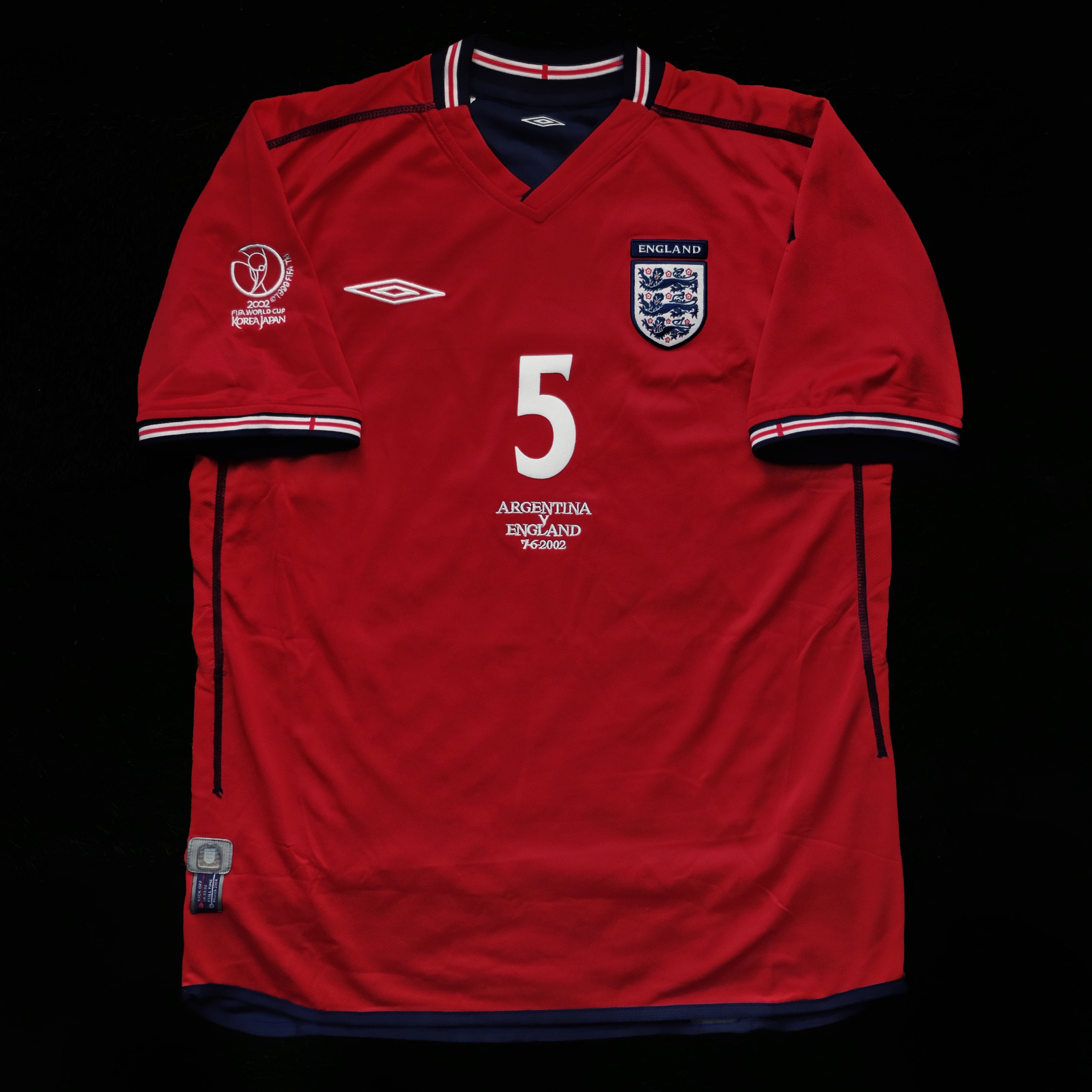 2002/04 England #5 FERDINAND Away Jersey (L) – Double Kick