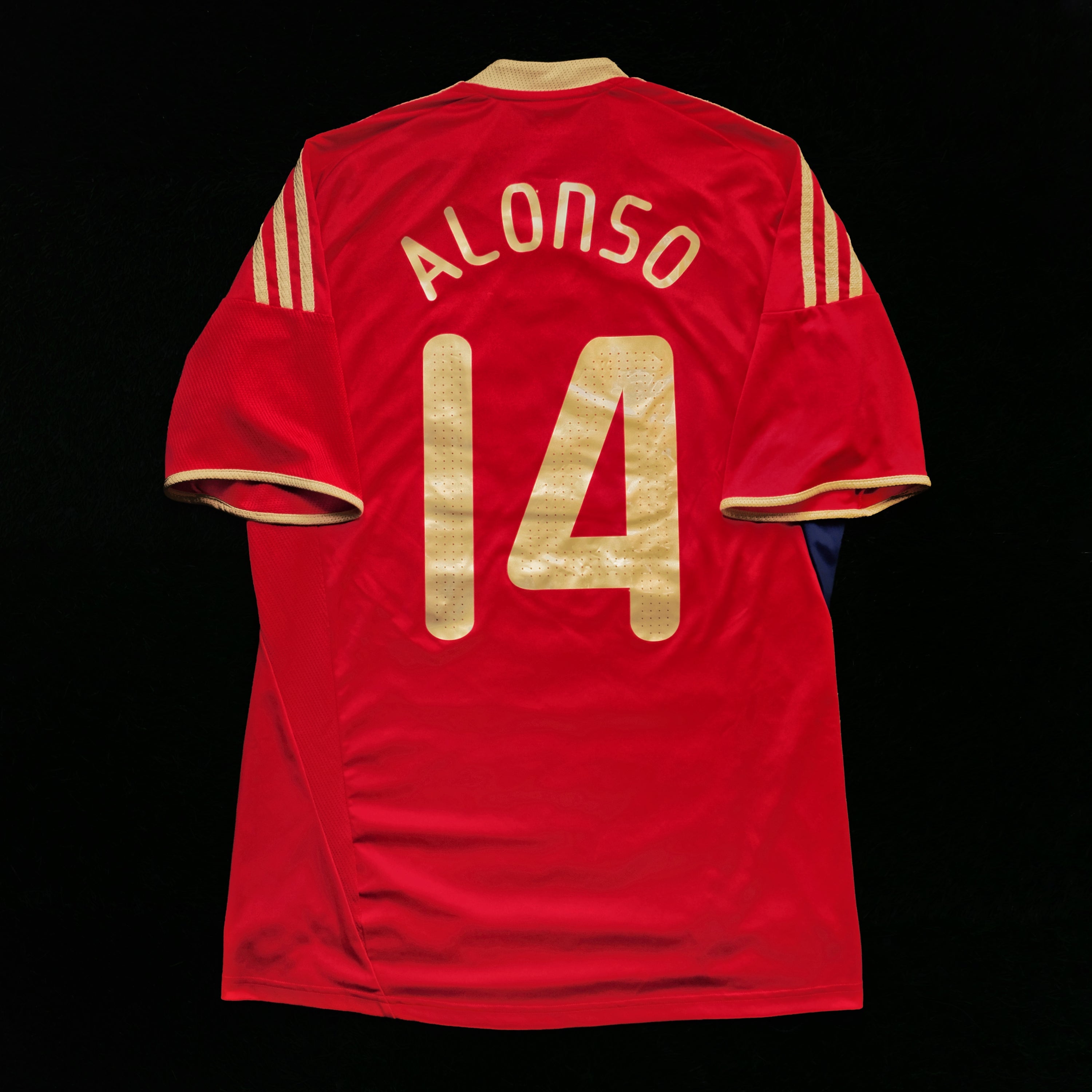 2009 Spain #14 ALONSO Home Jersey (M)