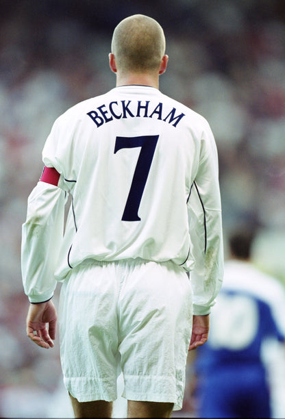 2001/03 England #7 BECKHAM Home Jersey (M) L/S