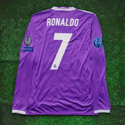 2016/17 Real Madrid #7 RONALDO Away Jersey (M) L/S