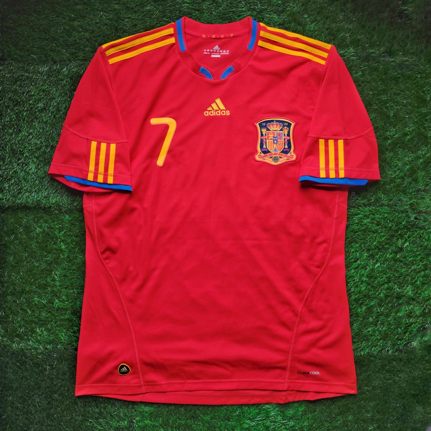 2010 Spain #7 DAVID VILLA Home Jersey (L)