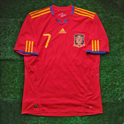 2010 Spain #7 DAVID VILLA Home Jersey (L)