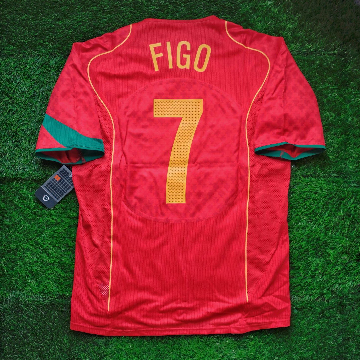 2004 Portugal #7 FIGO Home Jersey Nike Total 90 Boxset (L)