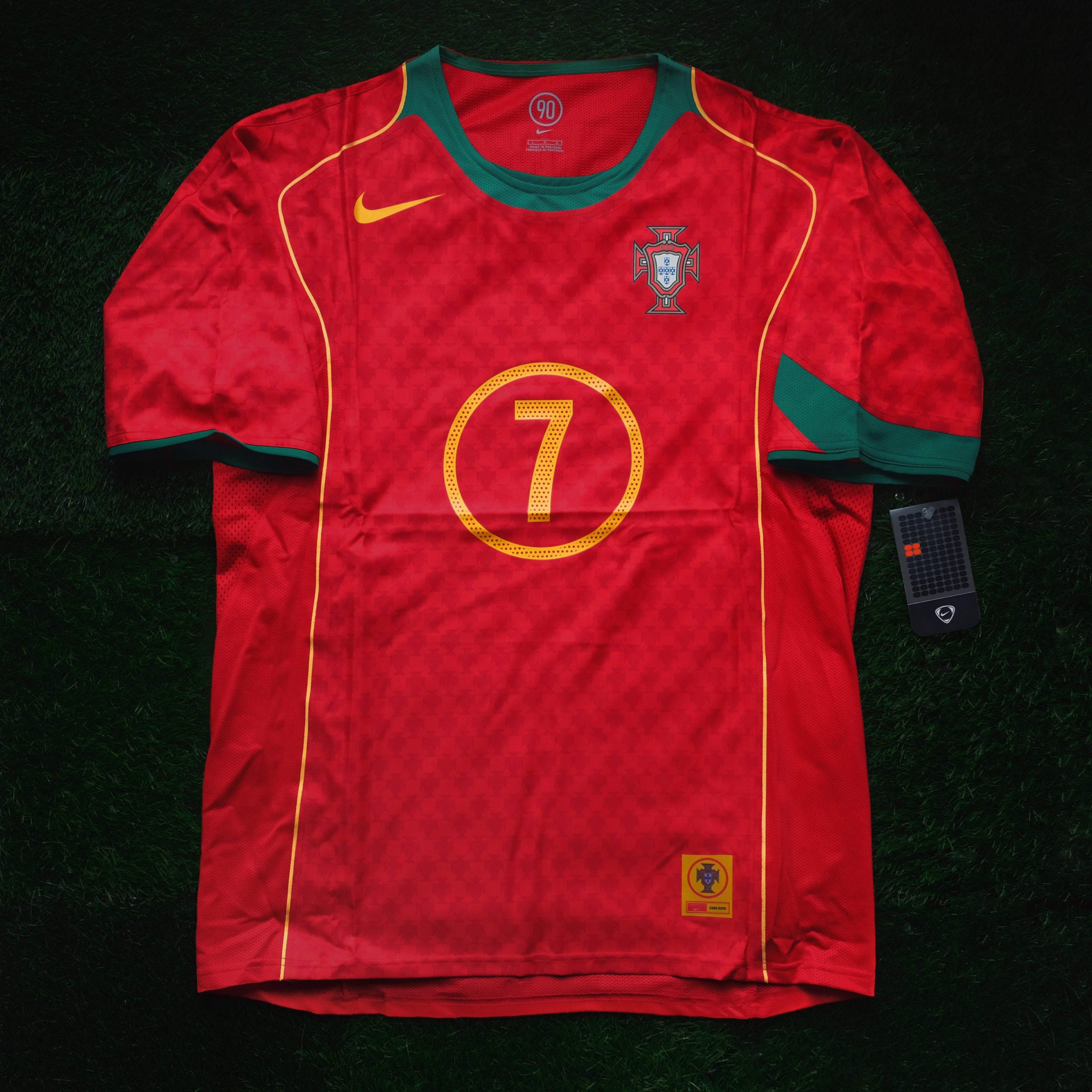 2004 Portugal #7 FIGO Home Jersey Nike Total 90 Boxset (L