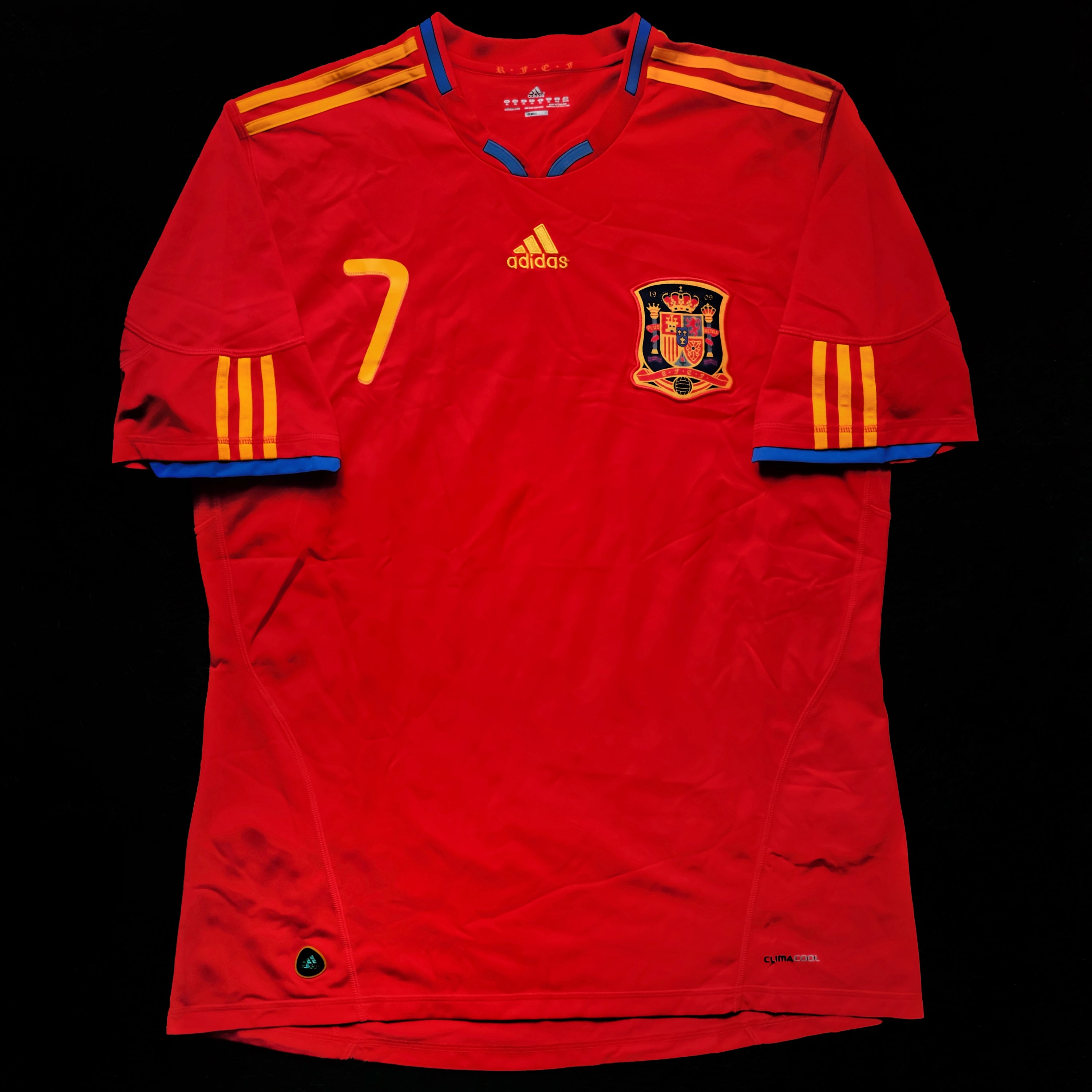 2010 Spain #7 DAVID VILLA Home Jersey (XL)