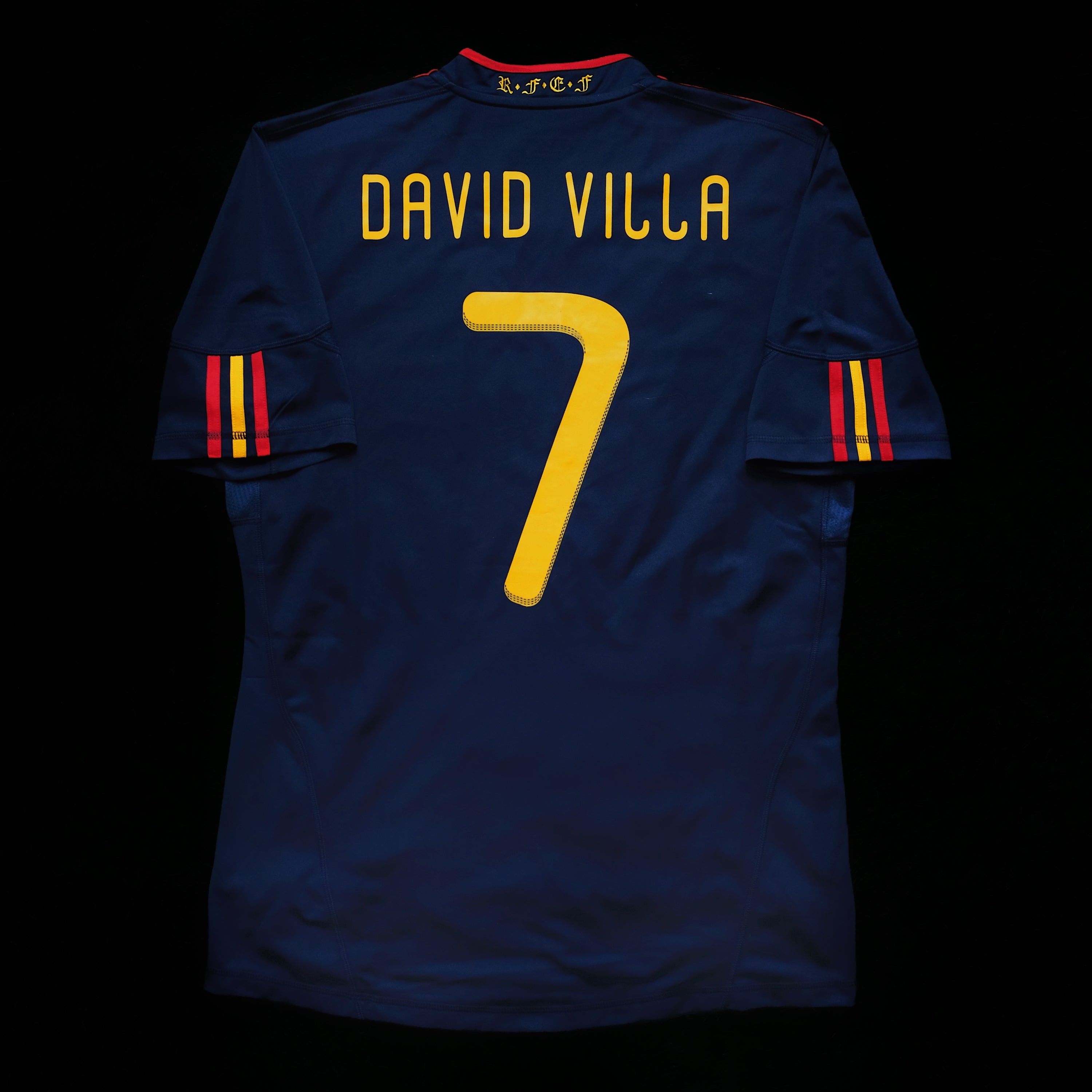 2010 Spain #7 DAVID VILLA Away Jersey (M)