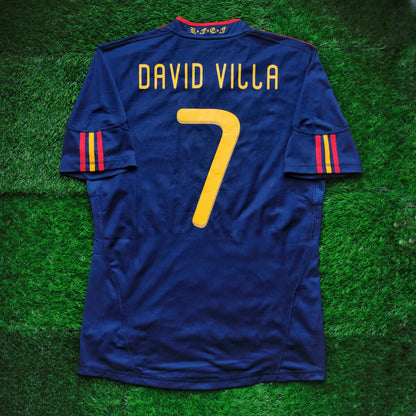 2010 Spain #7 DAVID VILLA Away Jersey (M)