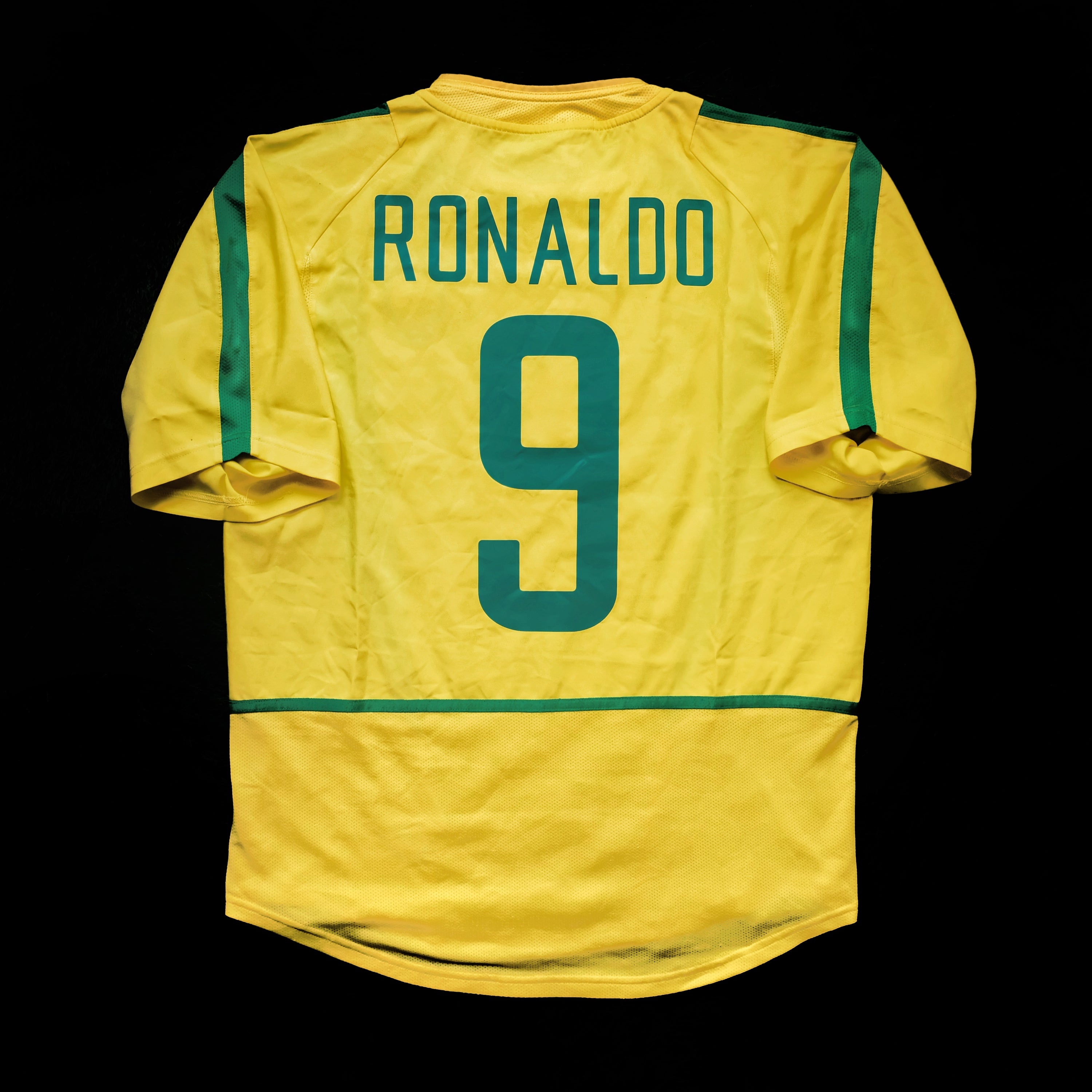 2002 Brazil #9 RONALDO Home Jersey (M)