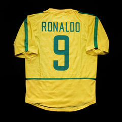2002 Brazil #9 RONALDO Home Jersey (M)