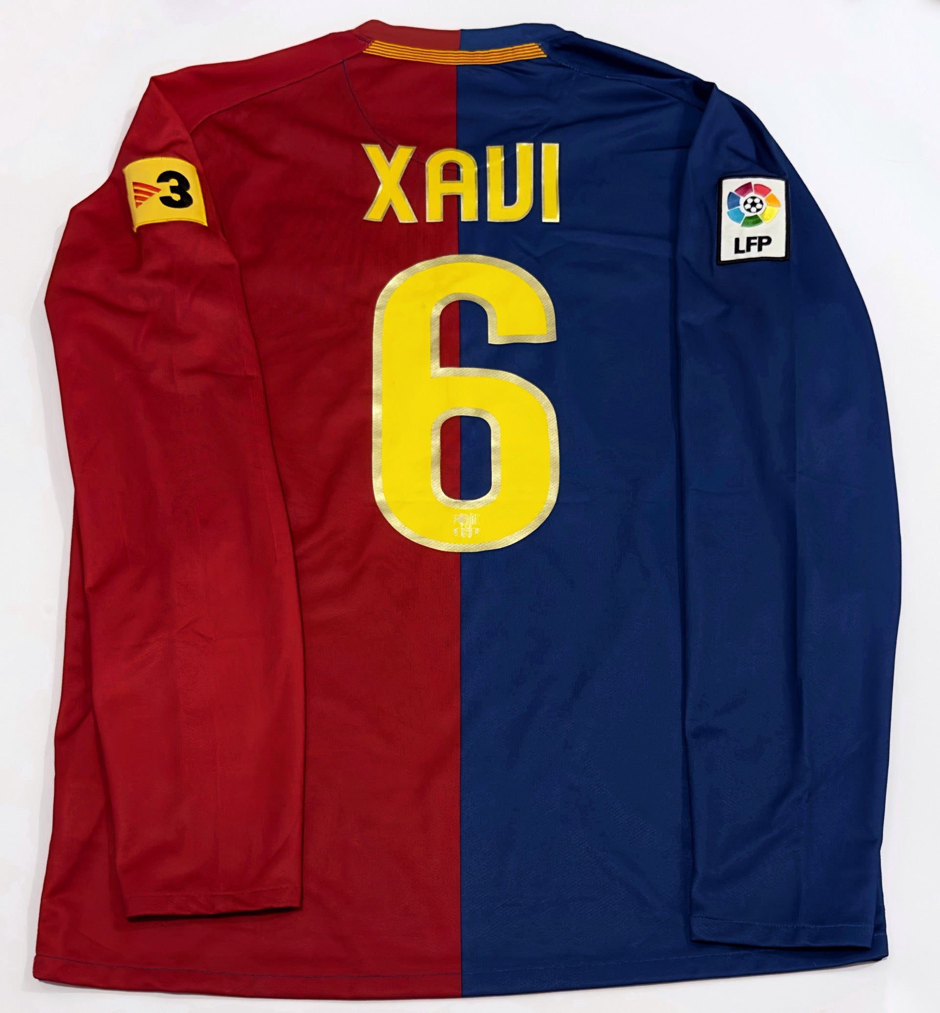 2008/09 Barcelona #6 XAVI Home Jersey (M) L/S