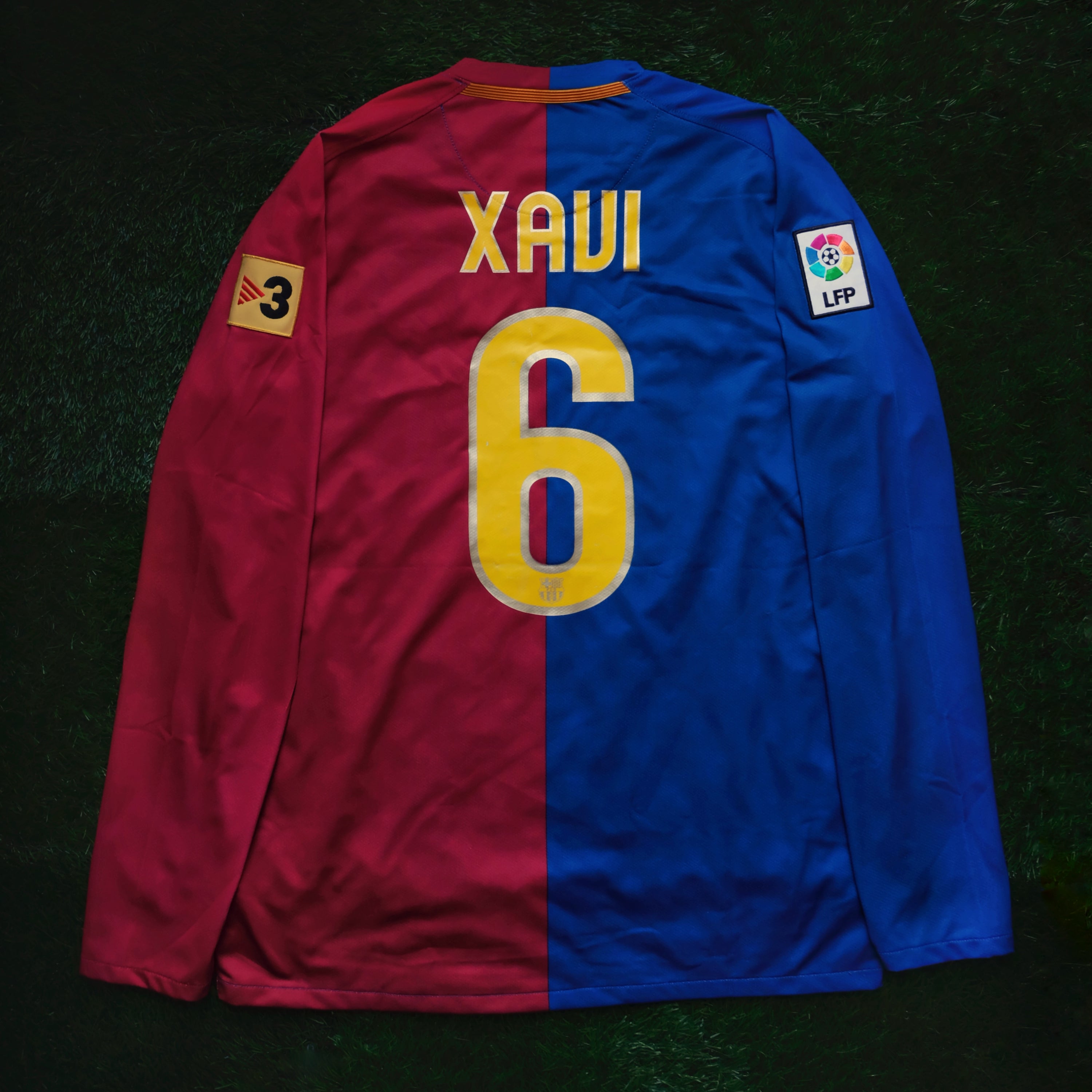 2008/09 Barcelona #6 XAVI Home Jersey (M) L/S