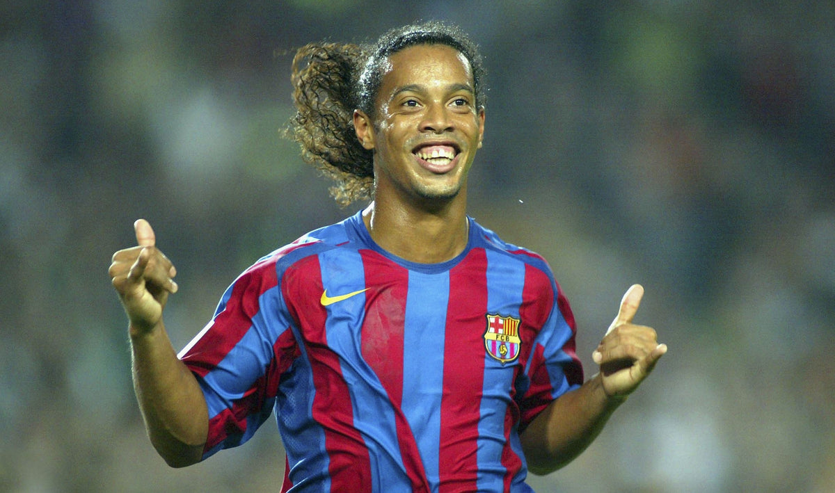 2005/06 Barcelona #10 RONALDINHO Home Jersey (M)
