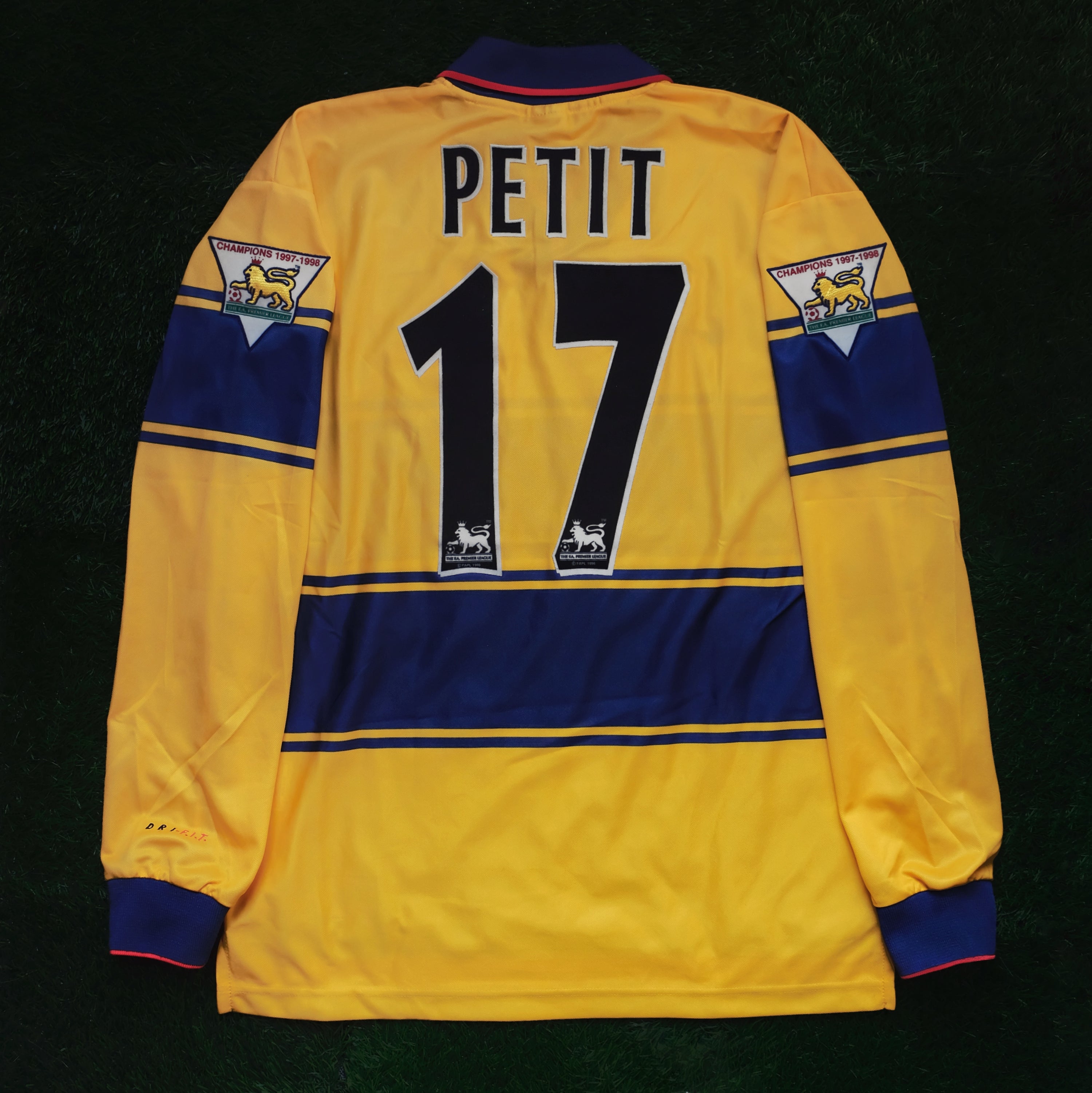 1997/99 Arsenal #17 PETIT Away Jersey (M) L/S