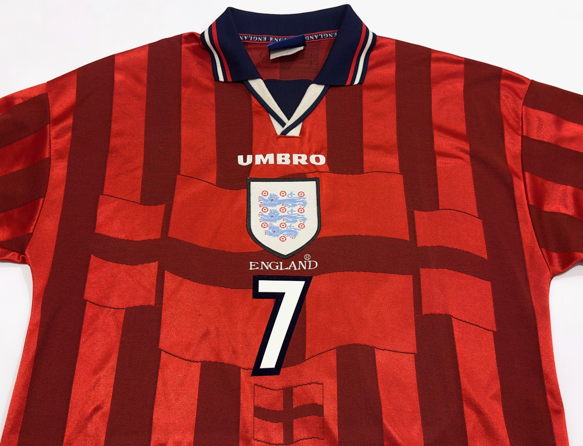 1997/99 England #7 BECKHAM Away Jersey (L) L/S – Double Kick