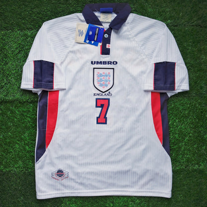 1997/99 England #7 BECKHAM Home Jersey (XL)