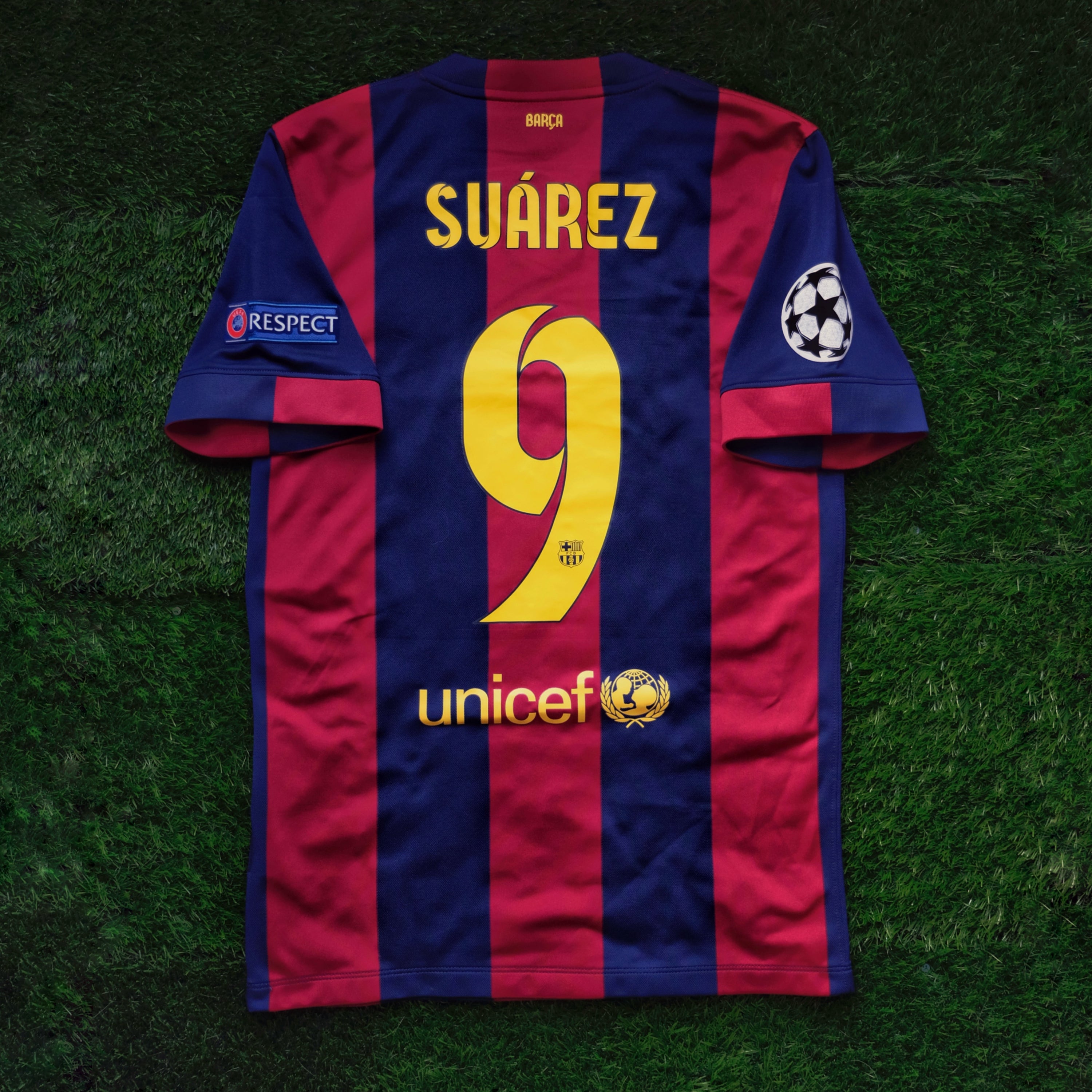 2014/15 Barcelona #9 SUAREZ Home Jersey (S)