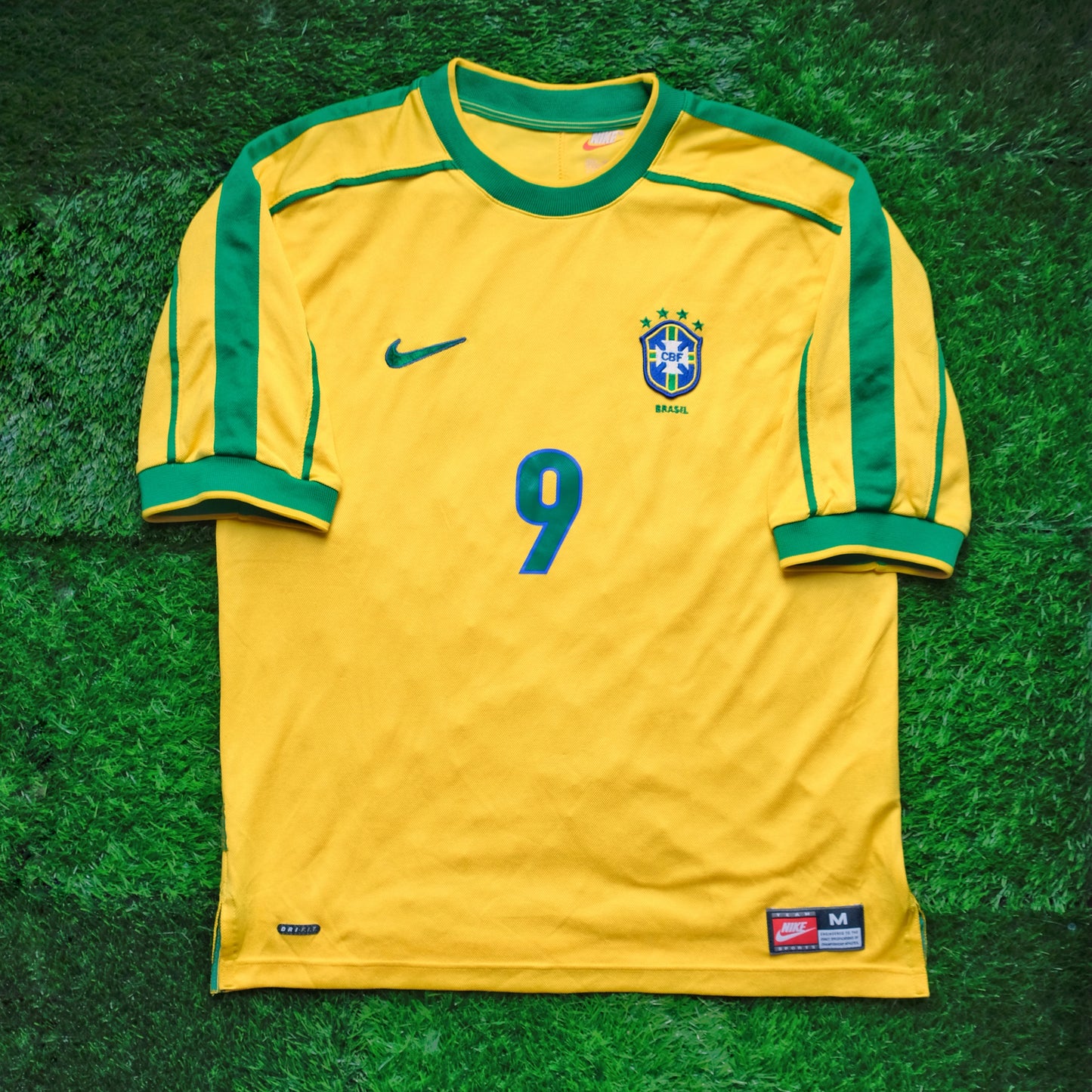 1998/99 Brazil #9 RONALDO Home Jersey (M)