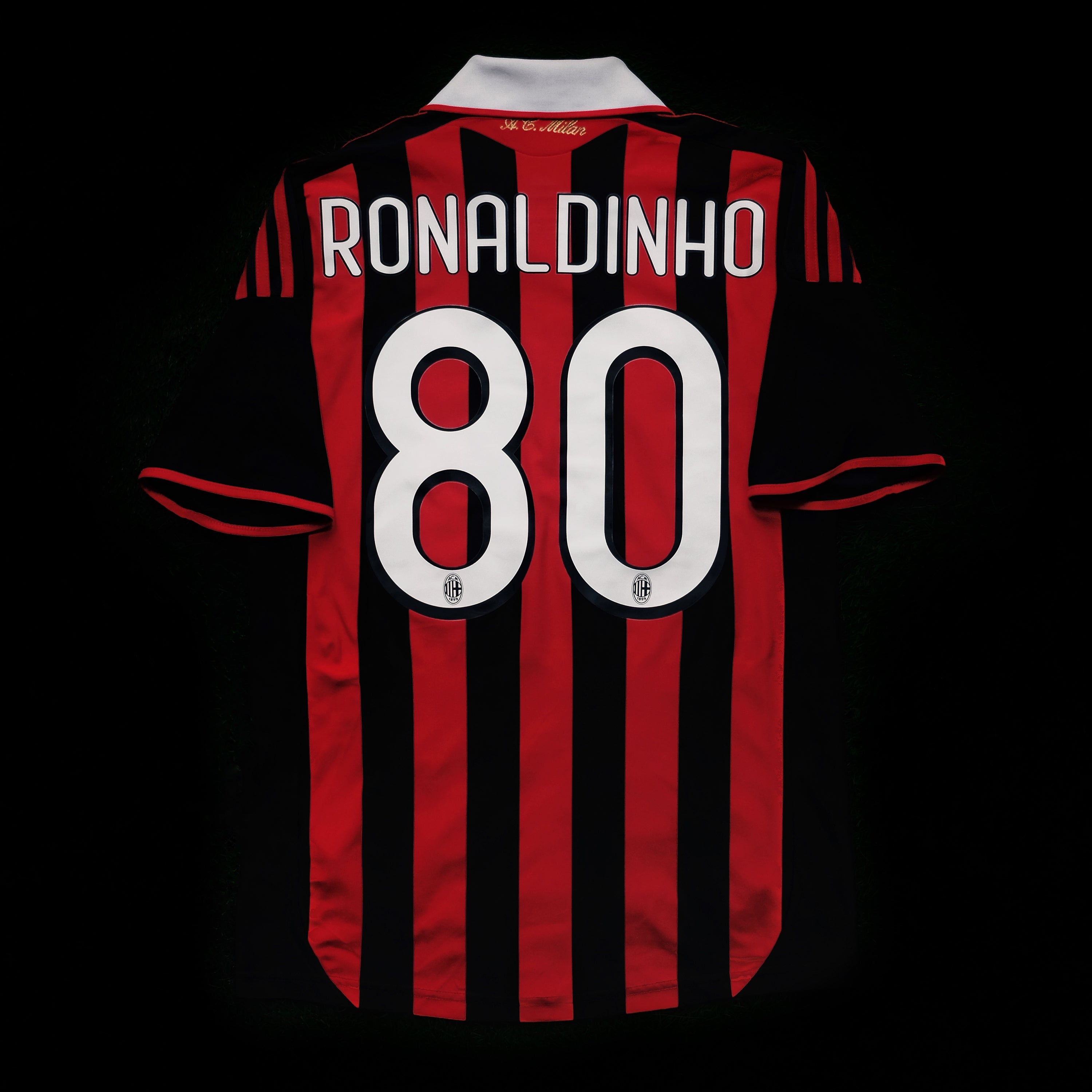 2009/10 AC Milan #80 RONALDINHO Home Jersey (S)