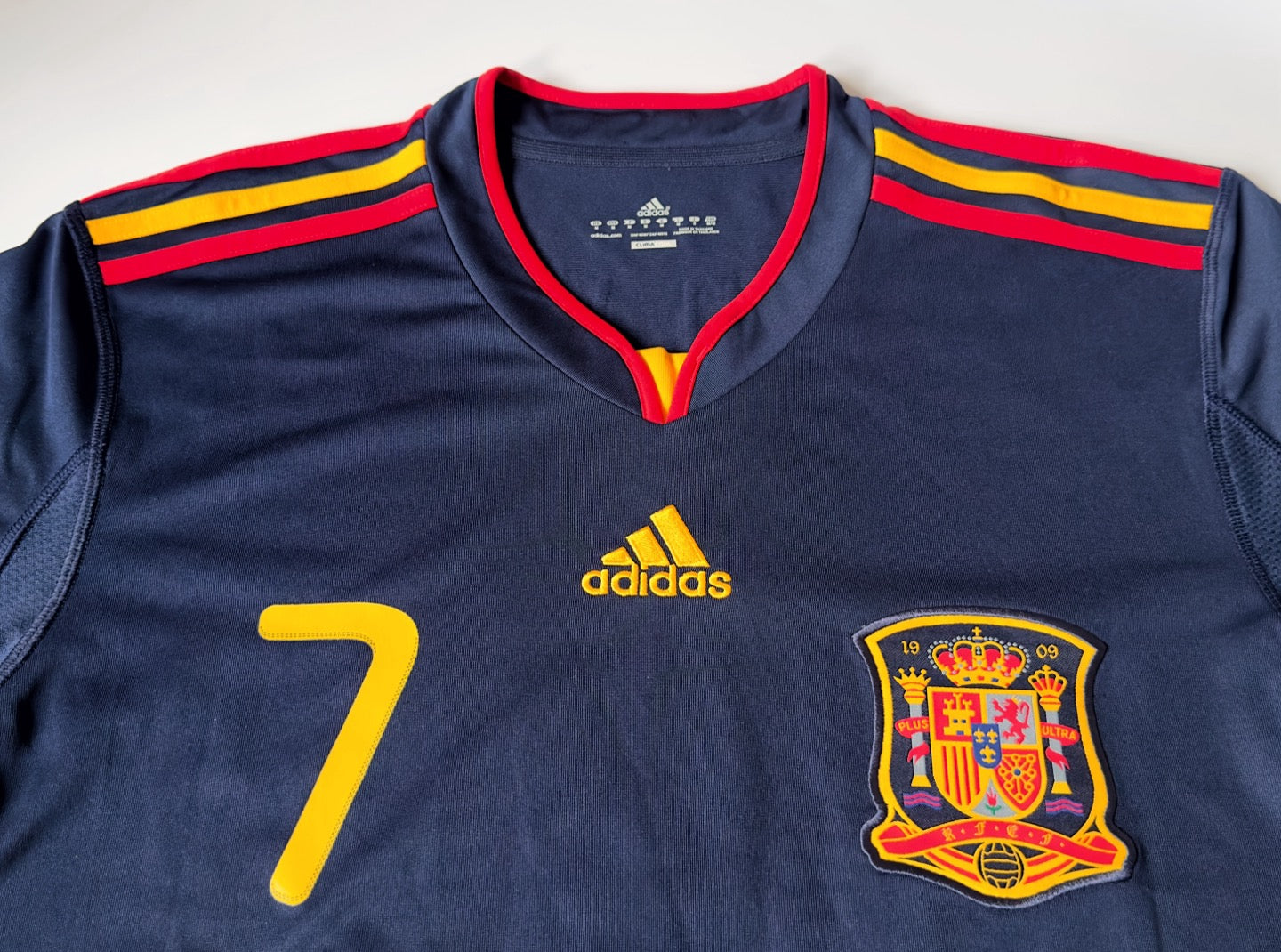 2010 Spain #7 DAVID VILLA Away Jersey (M)