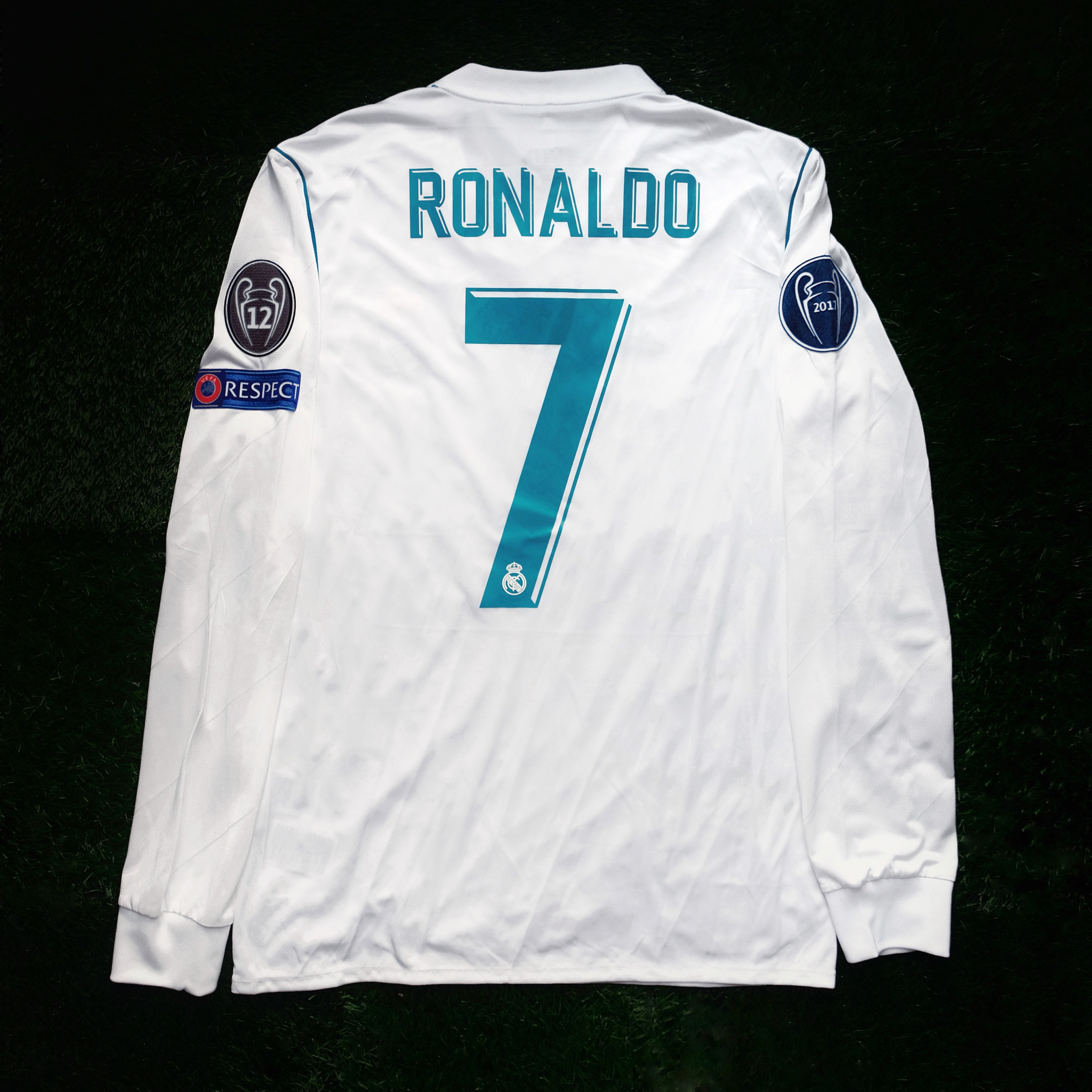 2017/18 Real Madrid #7 RONALDO Home Jersey (S) L/S – Double