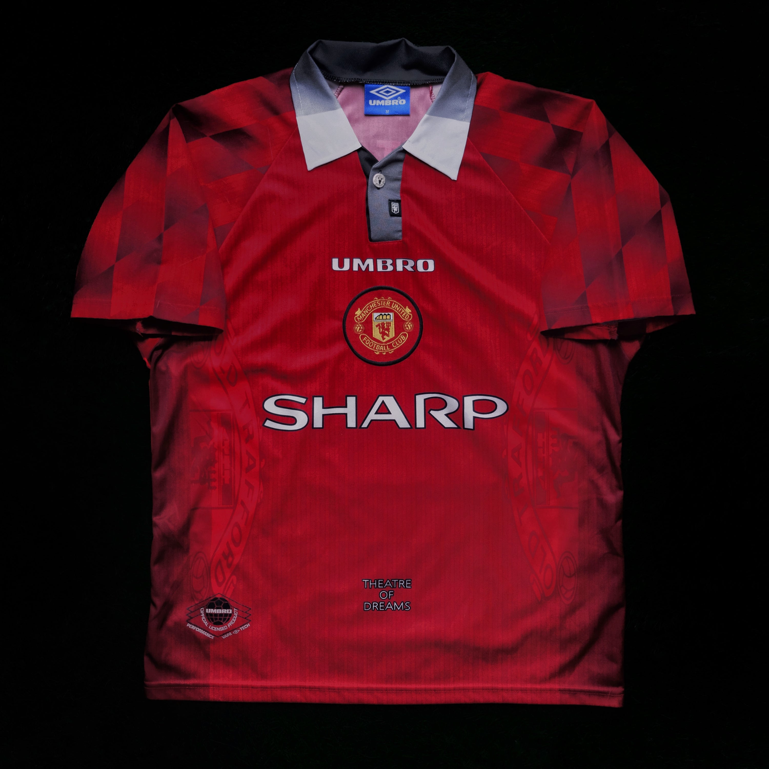 1996/98 Man Utd #7 CANTONA Home Jersey (M)