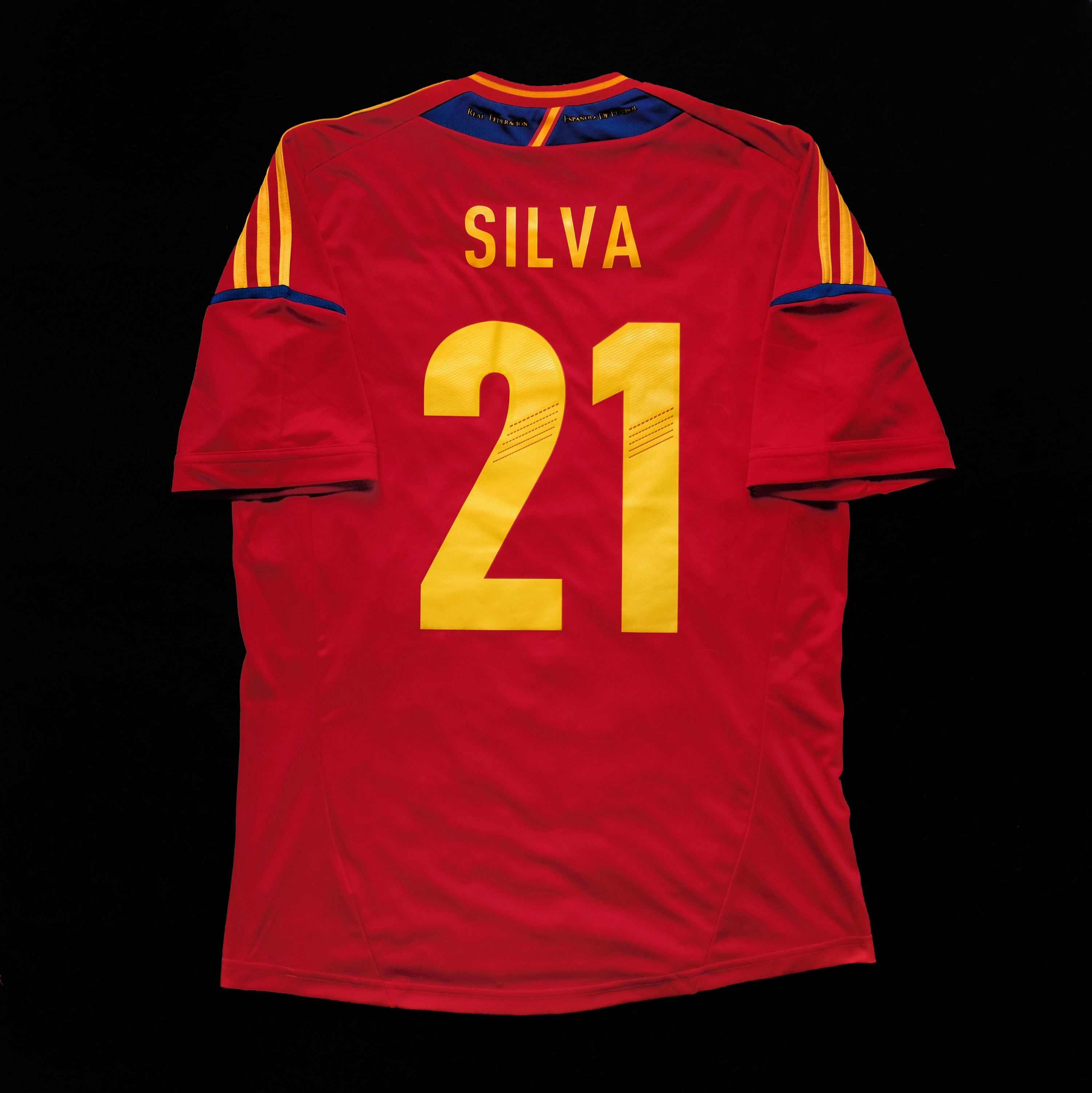 2012 Spain #21 SILVA Home Jersey (M)
