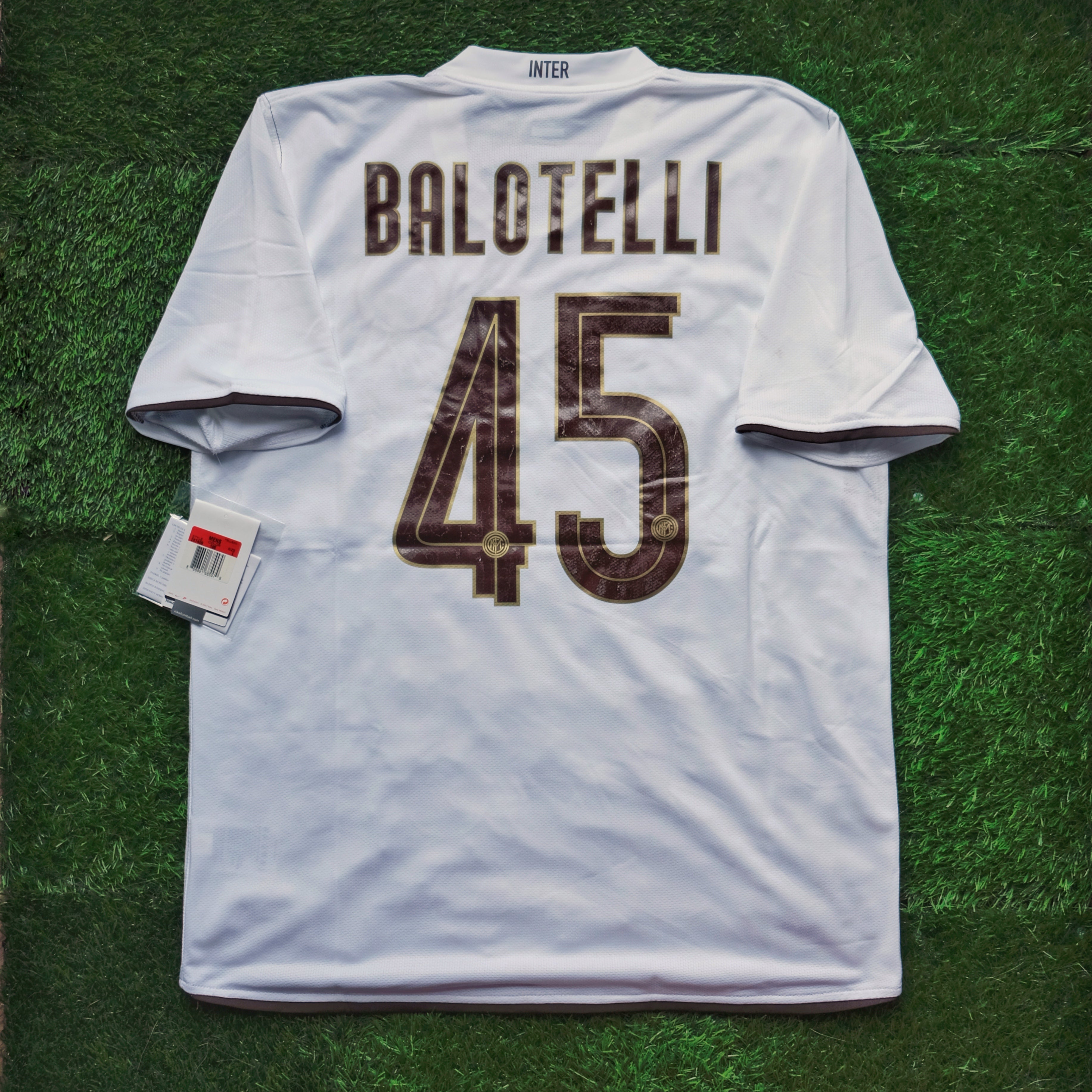 2008 09 Inter Milan 45 BALOTELLI Away Jersey L Double Kick Football retro. classic. vintage