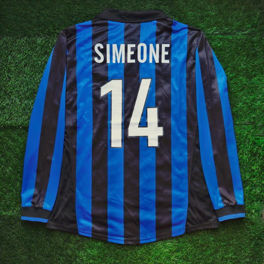 1998/99 Inter Milan #14 SIMEONE Home Jersey (XL) L/S