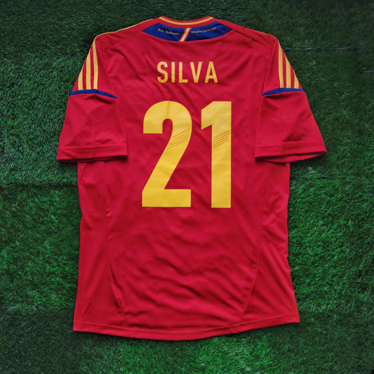 2012 Spain #21 SILVA Home Jersey (M)