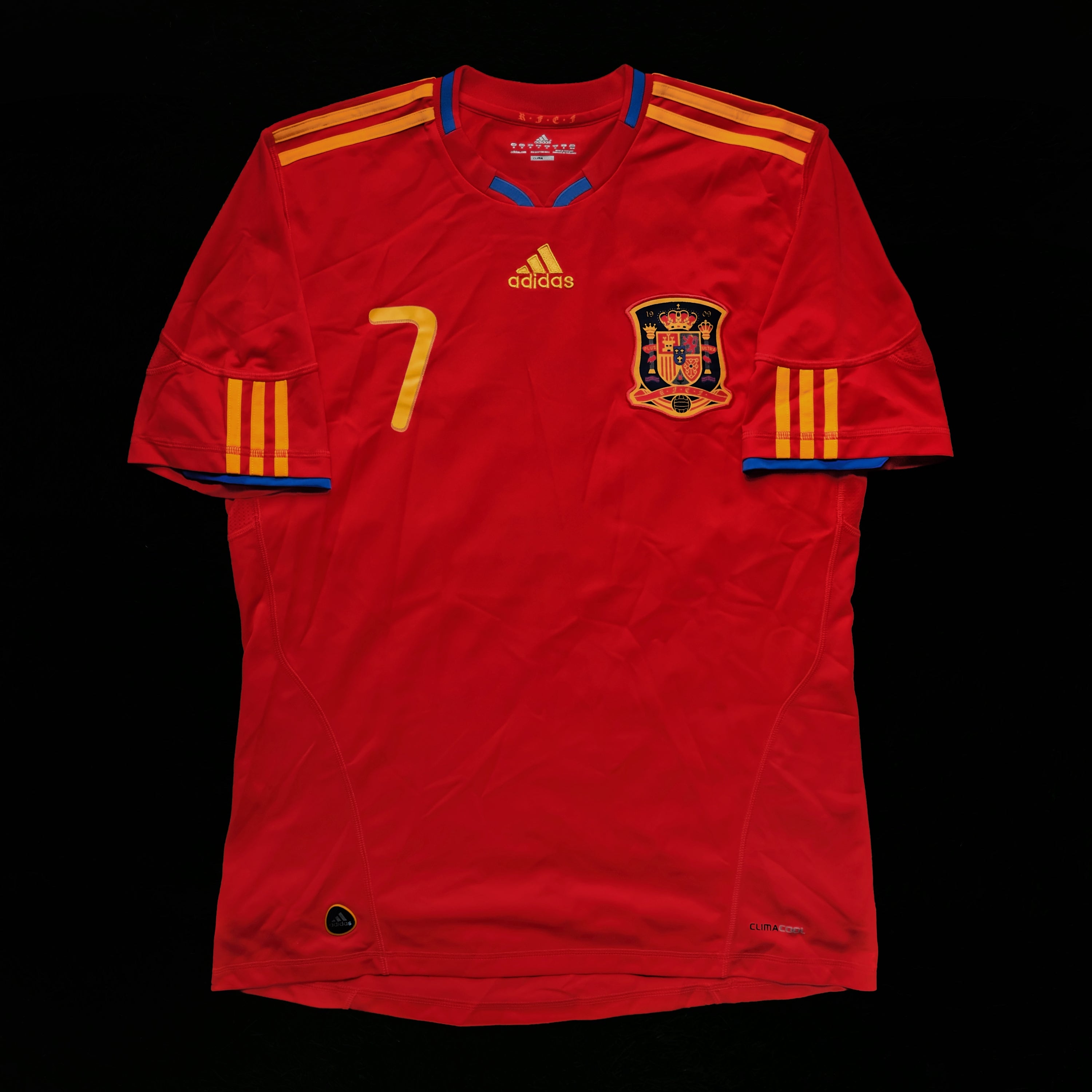 2010 Spain #7 DAVID VILLA Home Jersey (M)