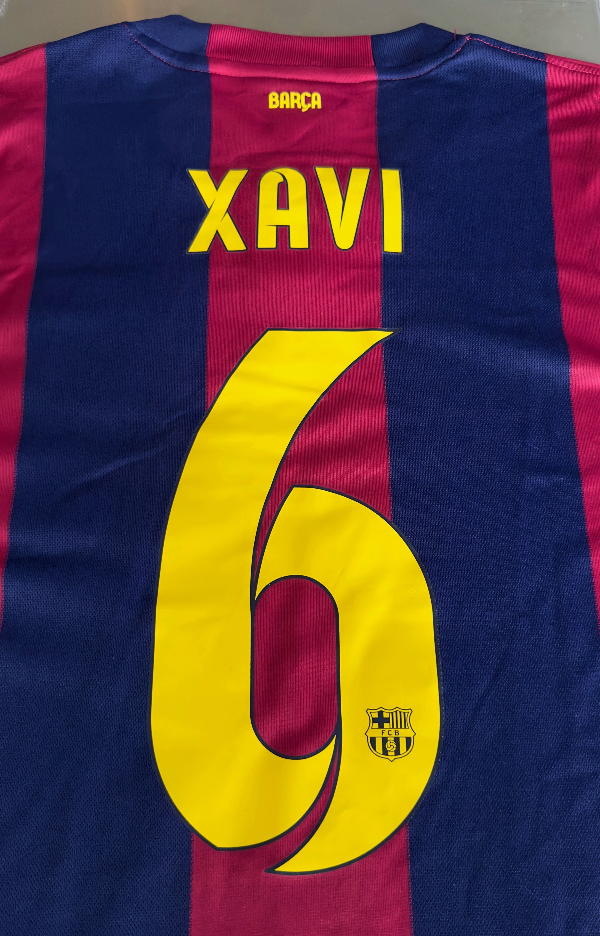 2014/15 Barcelona #6 XAVI Home Jersey (XL) – Double Kick Football