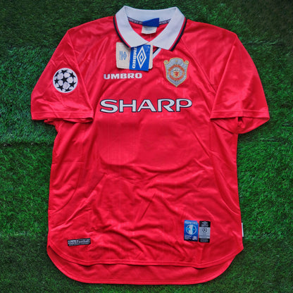 1998/99 Man Utd #30 BROWN UCL Home Jersey (XL)