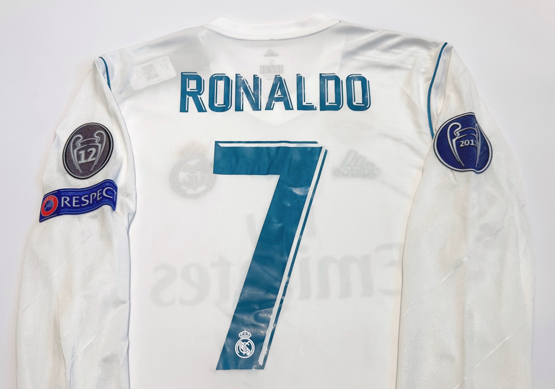 2017/18 Real Madrid #7 RONALDO Home Jersey (S) L/S – Double Kick