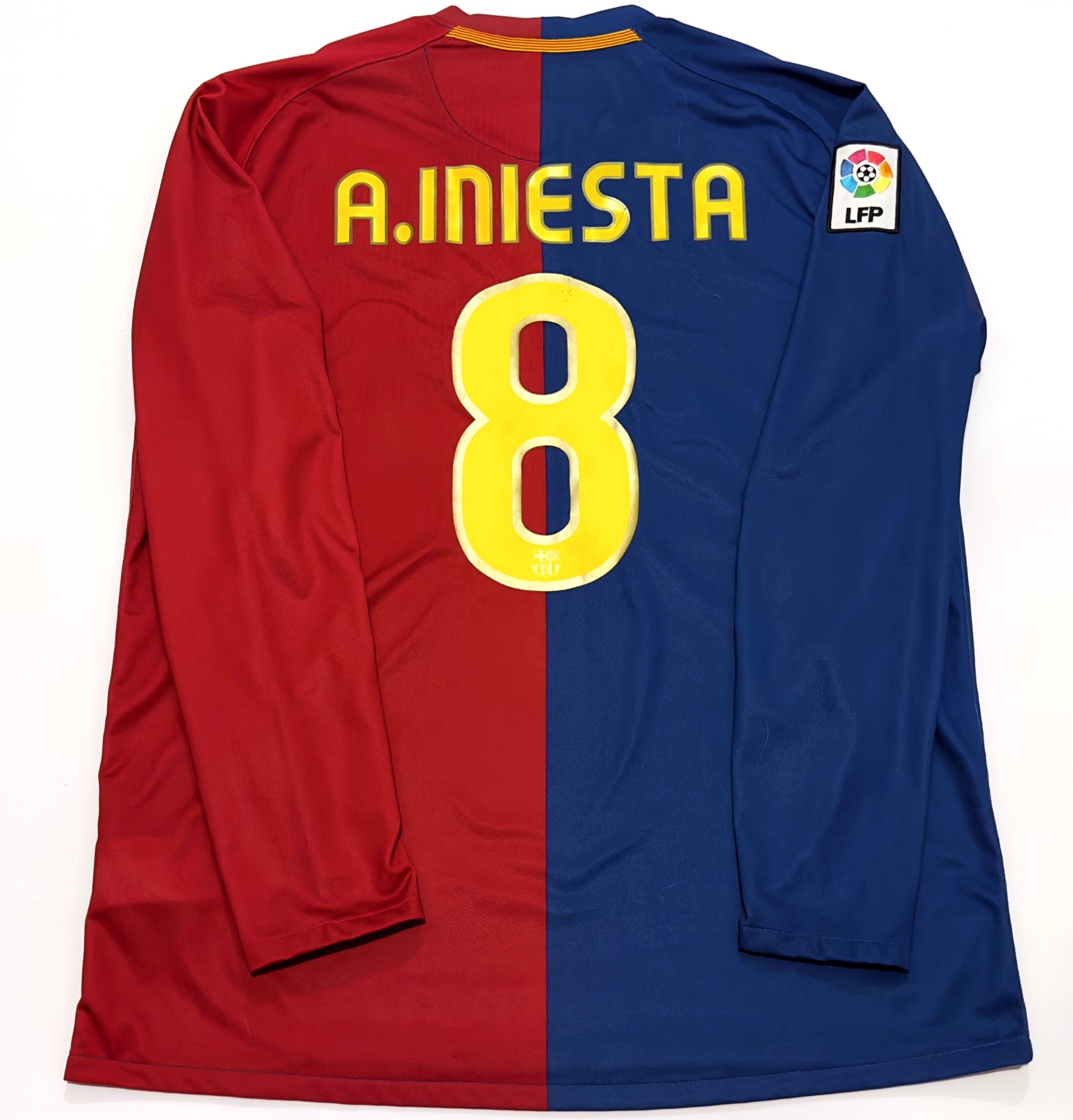 2008/09 Barcelona #8 A. INIESTA Home Jersey (L) L/S – Double Kick