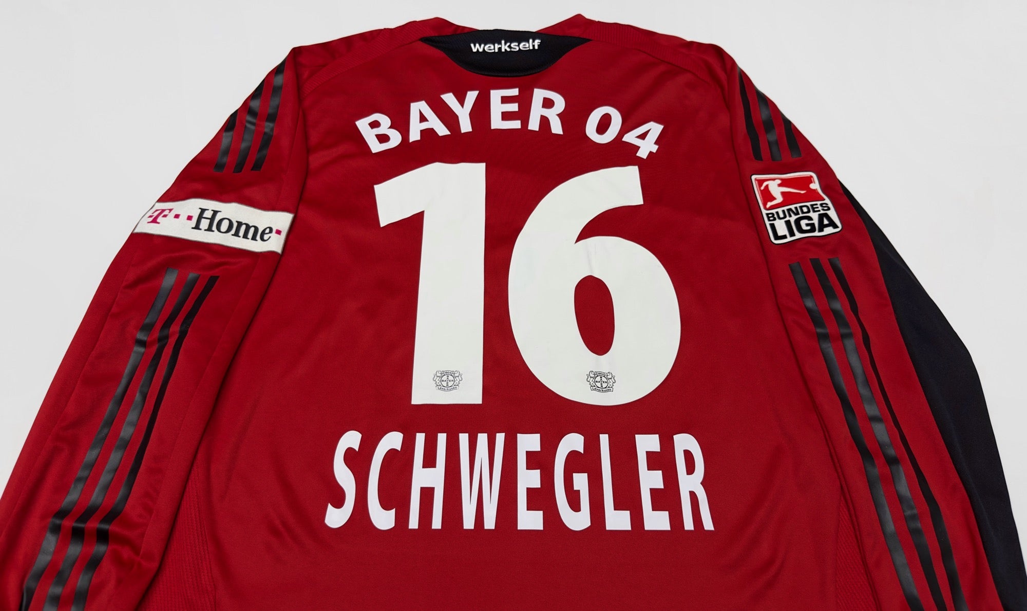 2008/10 Bayer Leverkusen #16 SCHWEGLER Home Jersey (XL) L/S