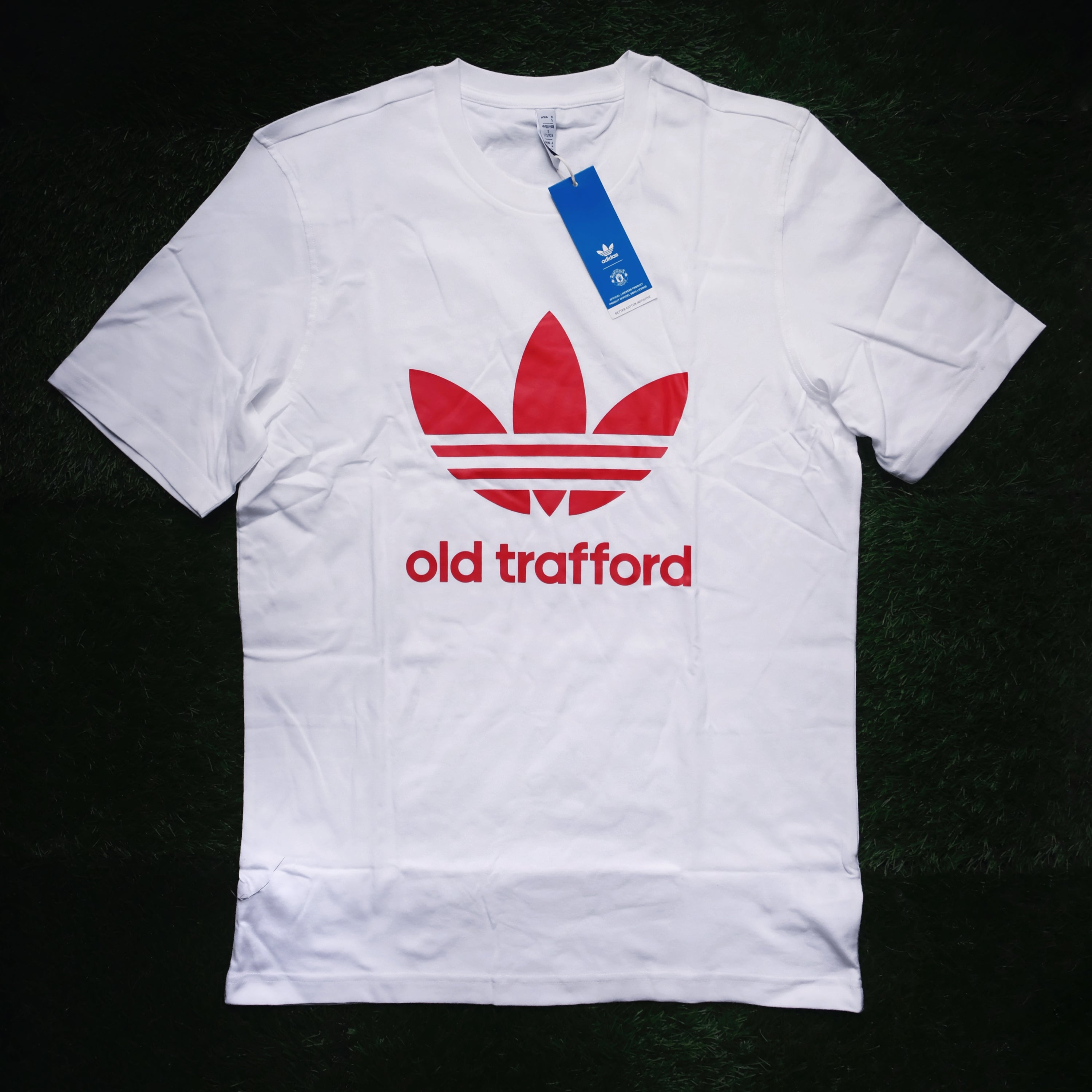 adidas Man Utd Old Trafford Trefoil T-Shirt White (S)