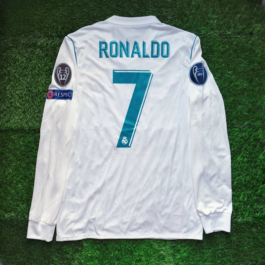 2017/18 Real Madrid #7 RONALDO Home Jersey (S) L/S