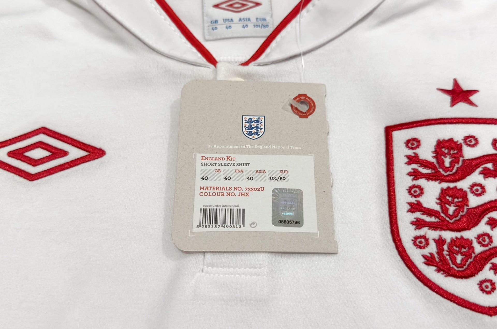 2012/13 England Home Jersey (M)