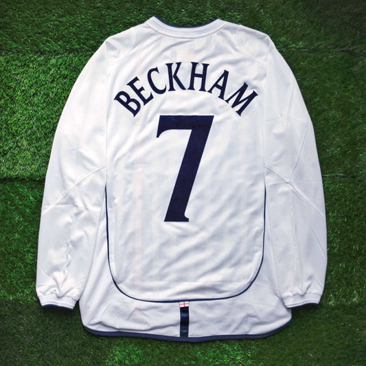 2001/03 England #7 BECKHAM Home Jersey (M) L/S